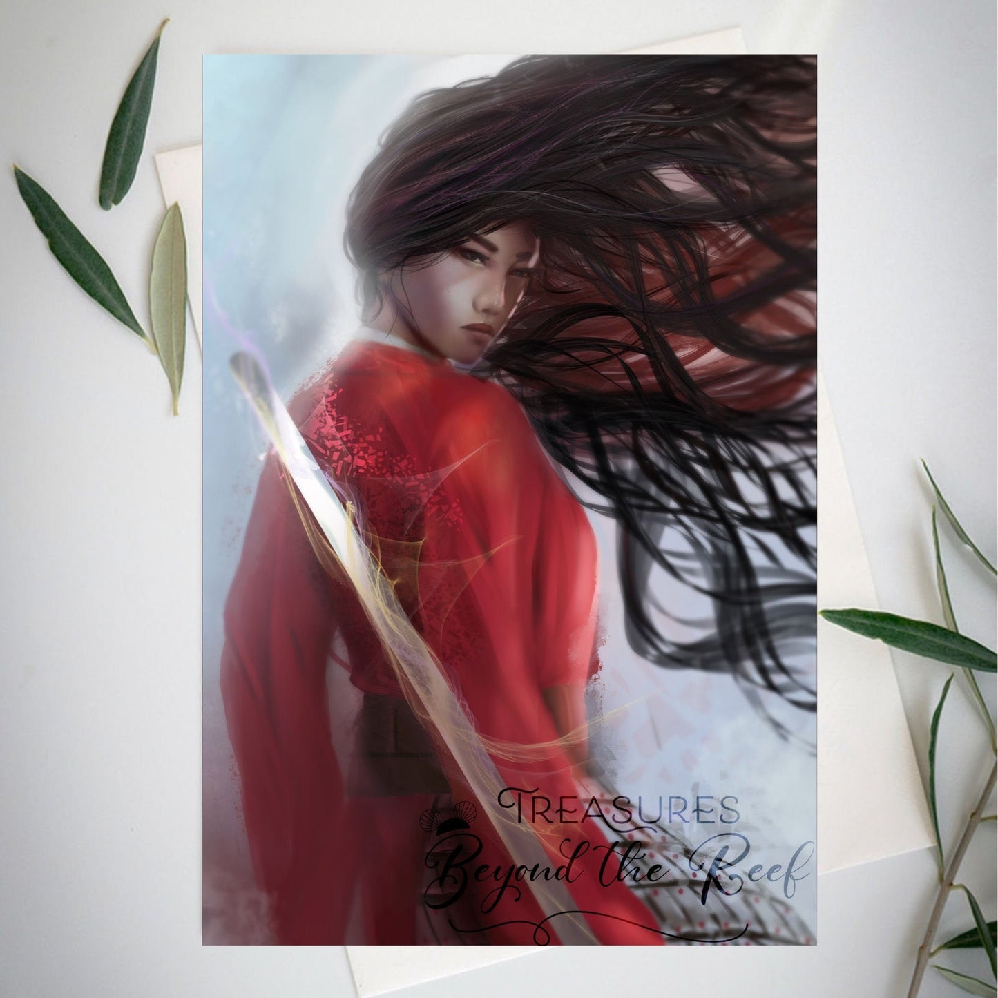Warrior Princess Digital 11x17" Print - Mulan Art - Mulan Inspired Art Print - Disney Princess Digital Print