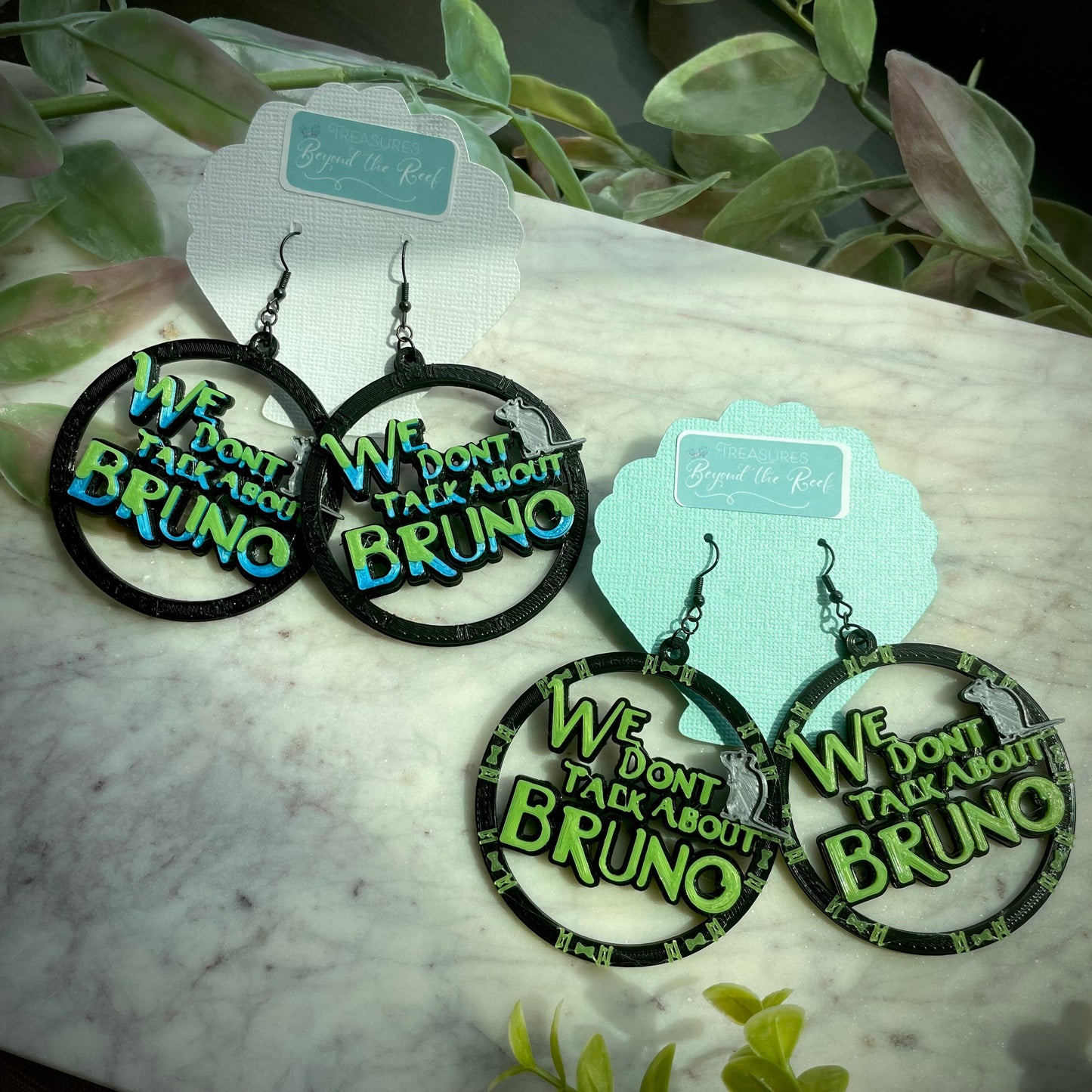 We Don’t Talk About Bruno Earrings - 3D printed Bruno earrings - Encanto inspired earrings