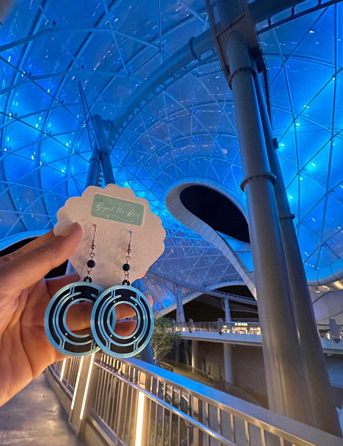 Tron Disc earrings - 3D printed Tron earrings - Tron Lightcycle run earrings - Disneyworld earrings