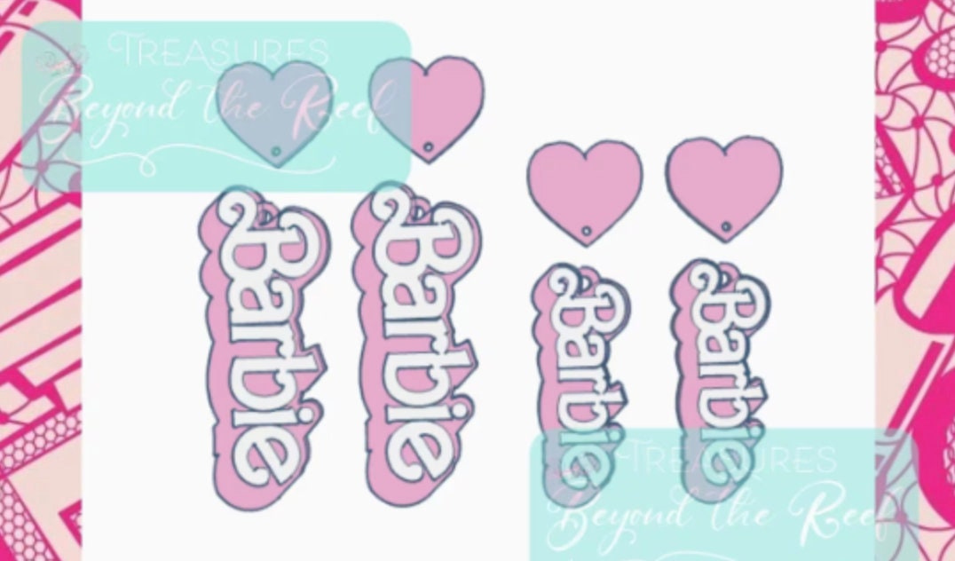 Doll inspired earrings - Hot Pink Doll earrings - Doll silhouette - Hot pink earrings - Pastel Pink earrings