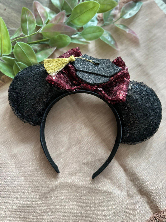 Graduation Minnie Mickey Ears - Customizable Graduation Mouse ears - Grad Ears, Graduation Minnie Ears, Grad Mickey Ears, Doctoral Tam ears