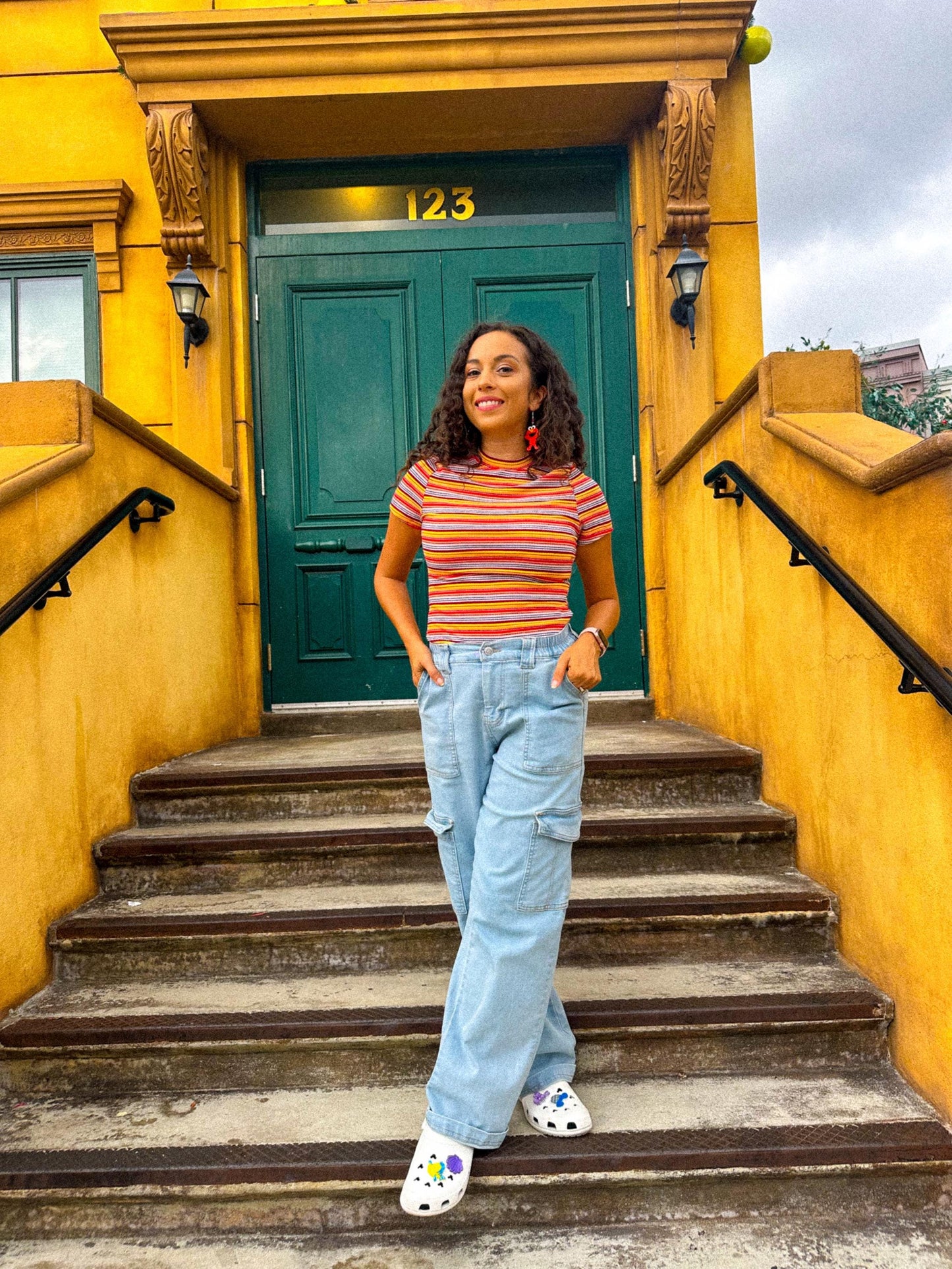 3D Printed Sesame Street Inspired earrings - Slimey - Orange Worm, Blue monster Red Monster, Oscar the grouch - Elmo - Cookie Monster