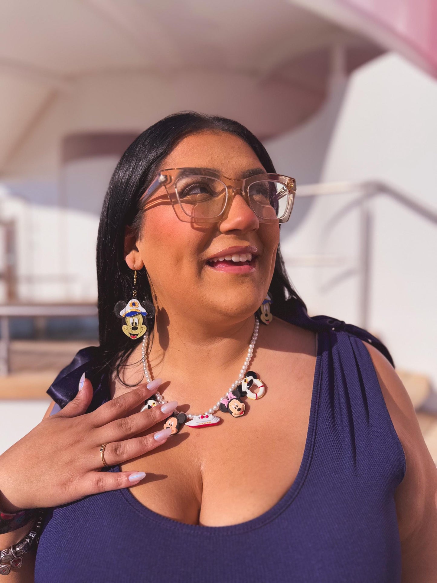 Captain Mickey & Minnie earrings - Disney Cruise Earrings - Disney Mickey Anchor earrings - Cruise Mouse earrings - Wish Treasure cruise