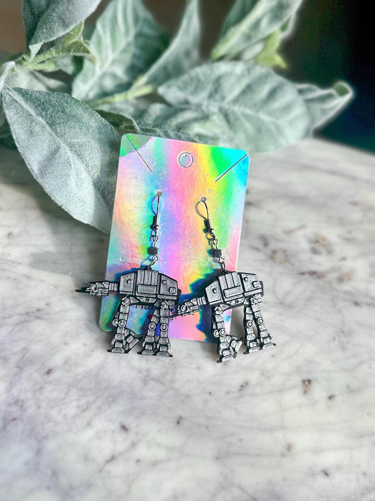 AT-AT Walker Earrings - 3D printed Star Wars earrings - May the 4th earrings - Galatic Empire First Order