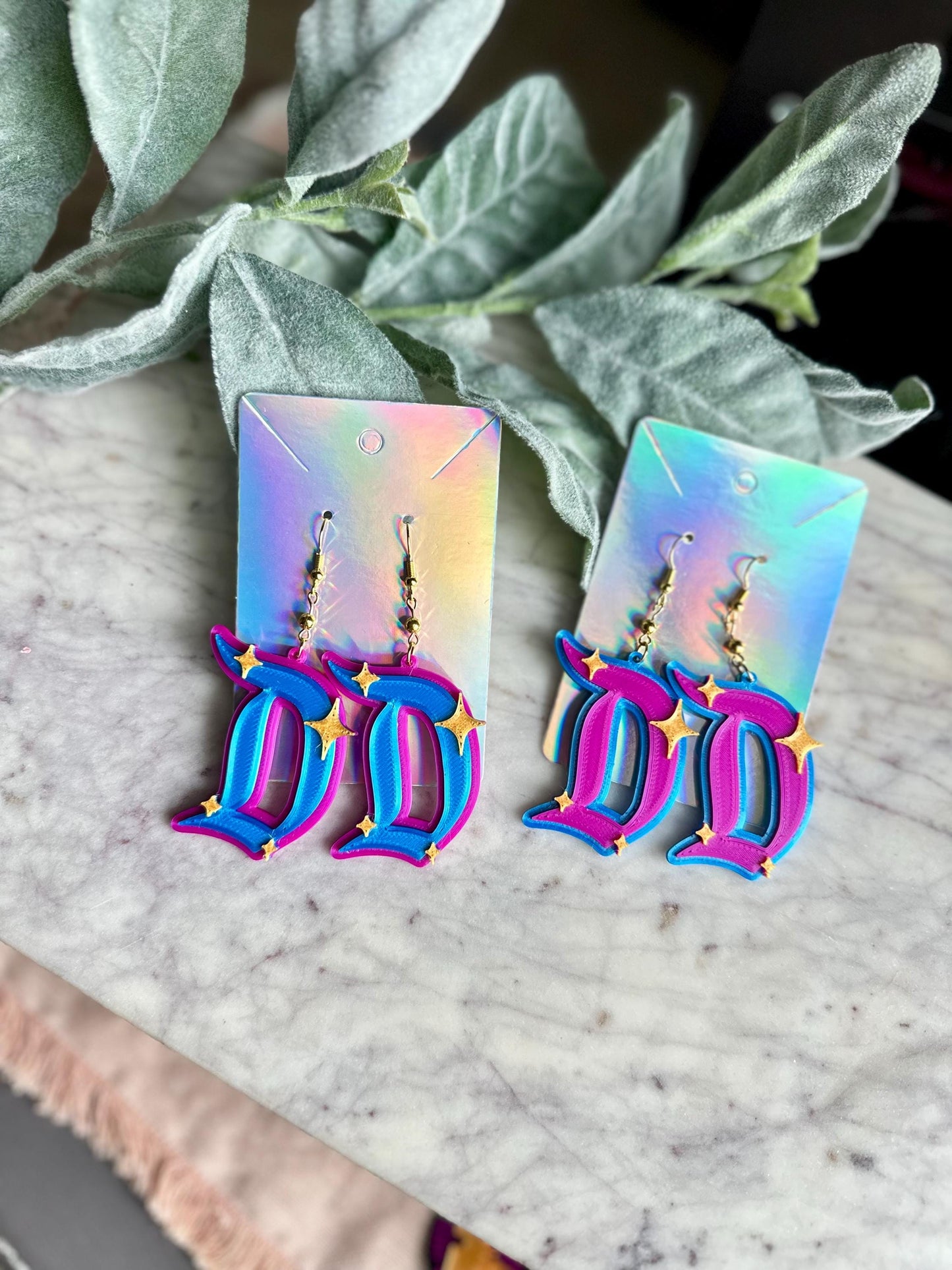 Disneyland 70th Inspired earrings - Disneyland 70th castle earrings - Disney D - Fireworks earrings - Disneyland 70th Celebration