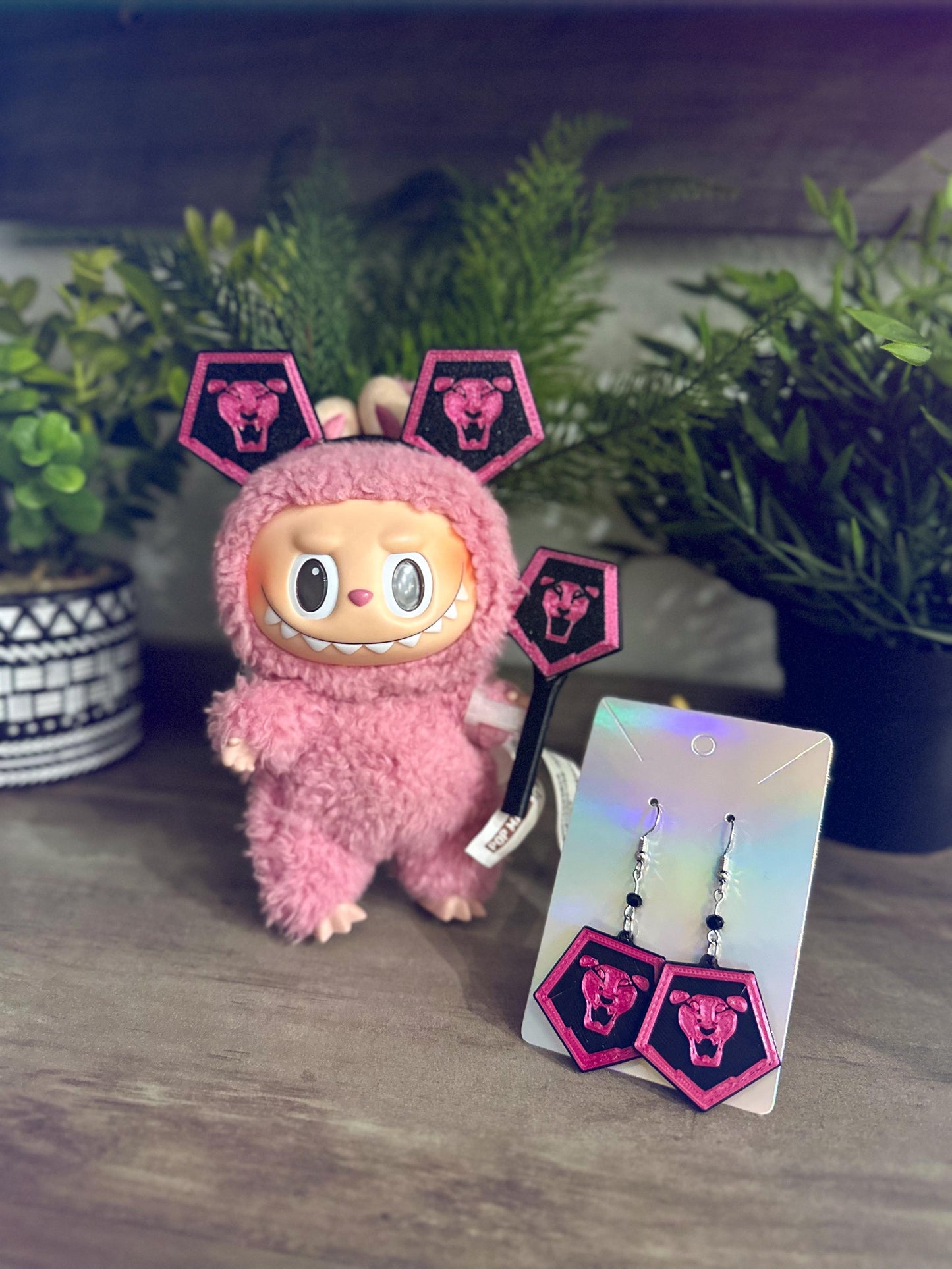 K-Pop Hunters Inspired Ears Headbands Saja Boys & Huntrix Earrings - Labubu Huntr/x Saja boys Fan Light Stick Doll Accessory Kpop Lightstick