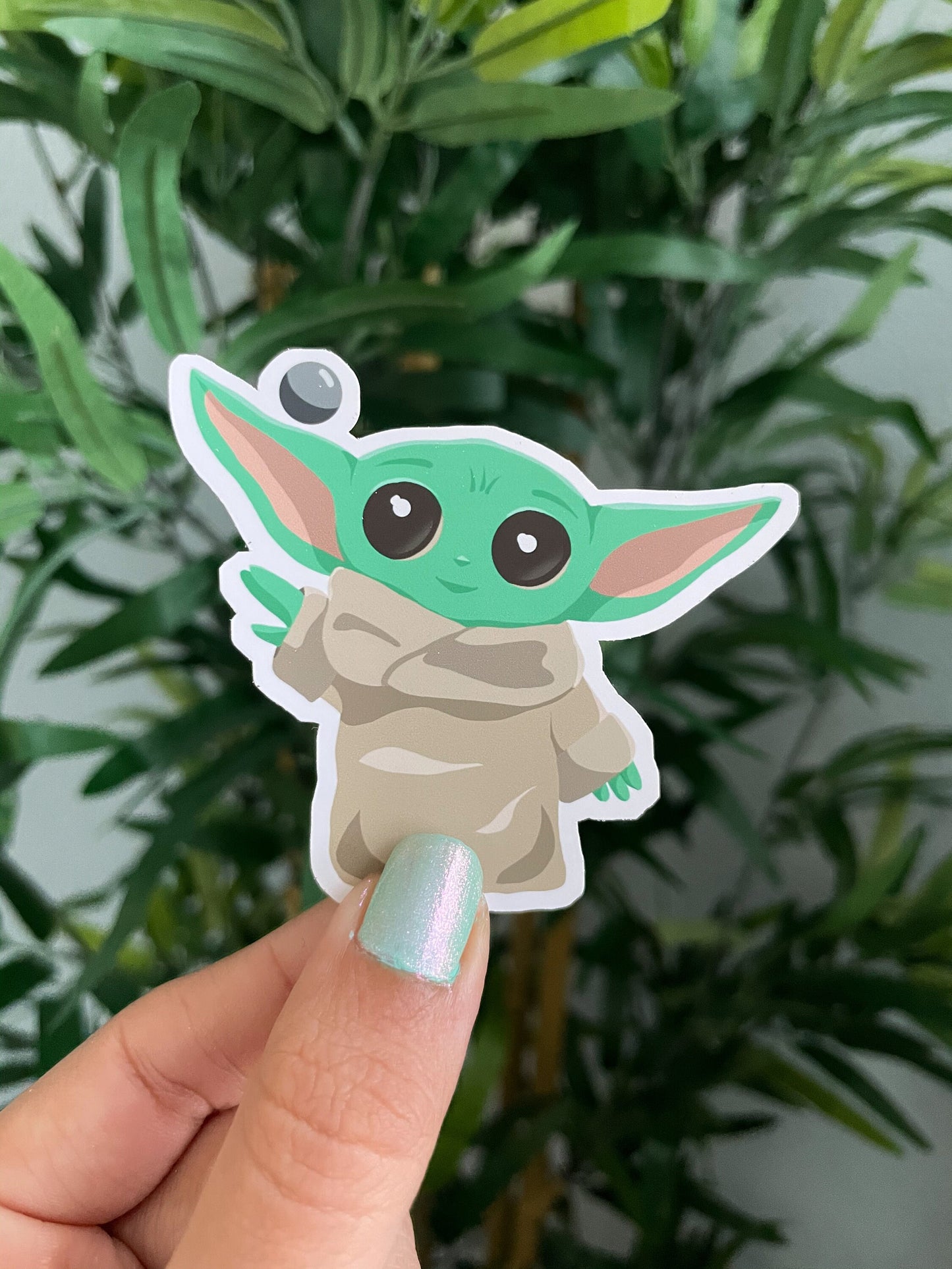 Baby Yoda with Metal Ball Sticker - The child sticker - Mandalorian Sticker