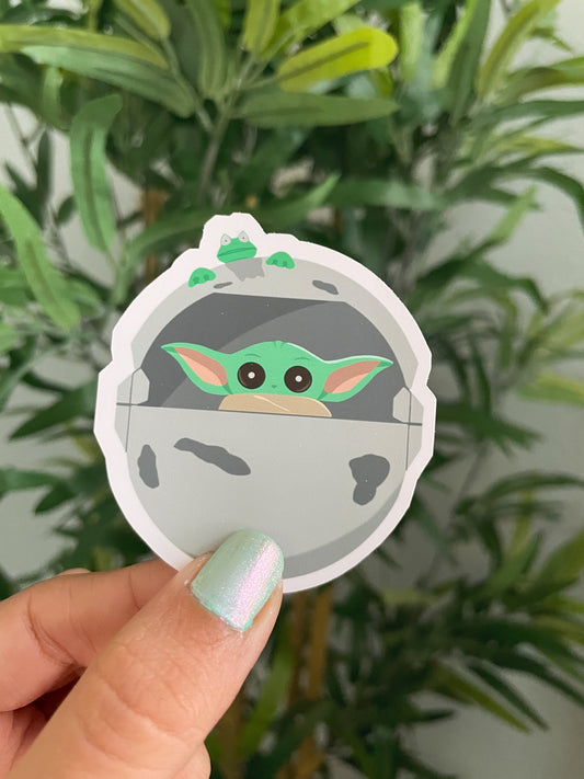 Baby Alien in Floating Pod Sticker - Grogu Sticker