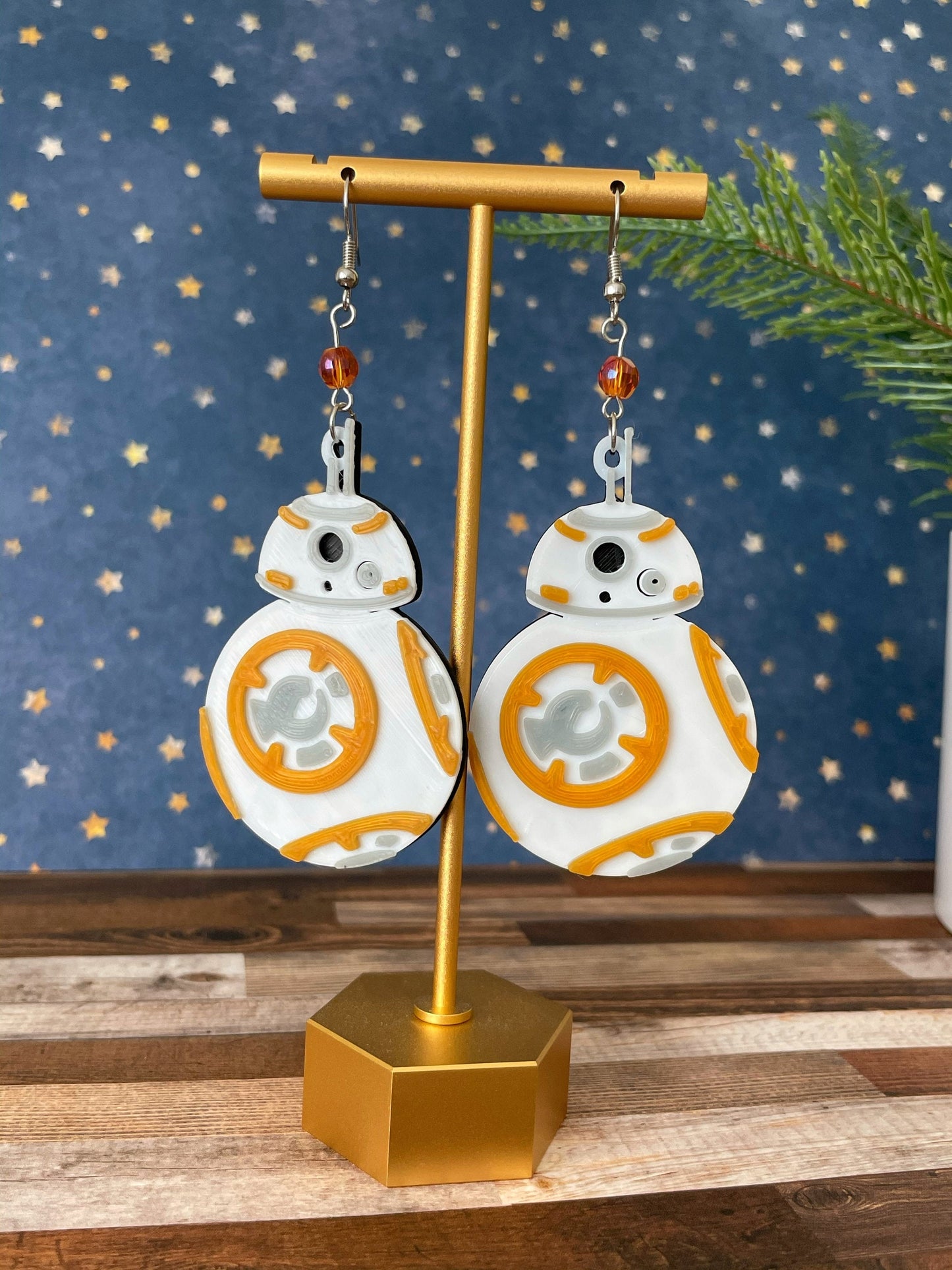BB8 3D Printed Earrings - Star Wars Droid Earring - BB8 Earrings