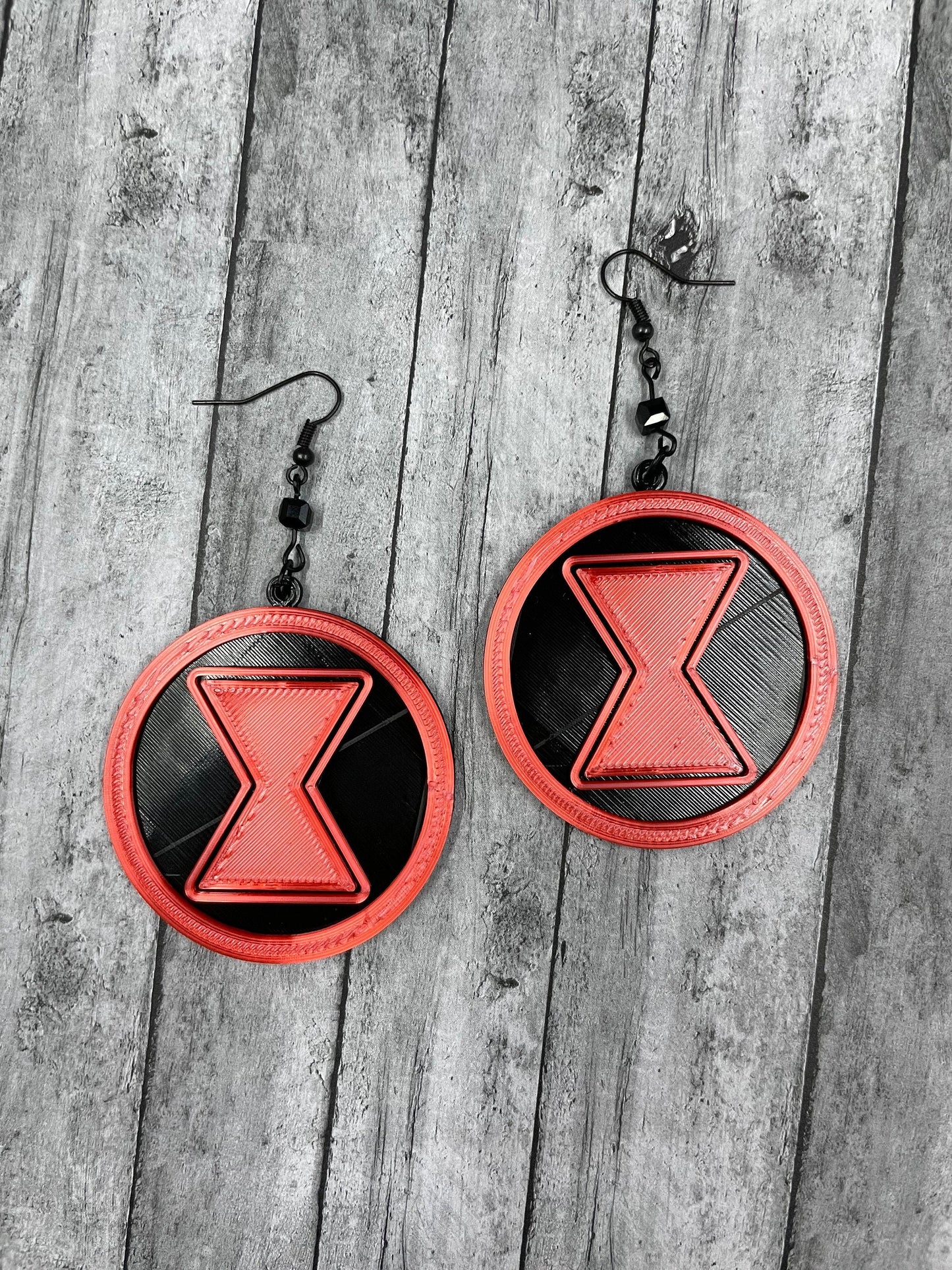 Black Widow 3D printed earrings - Avengers Earrings - Black Widow Avengers Campus Earrings