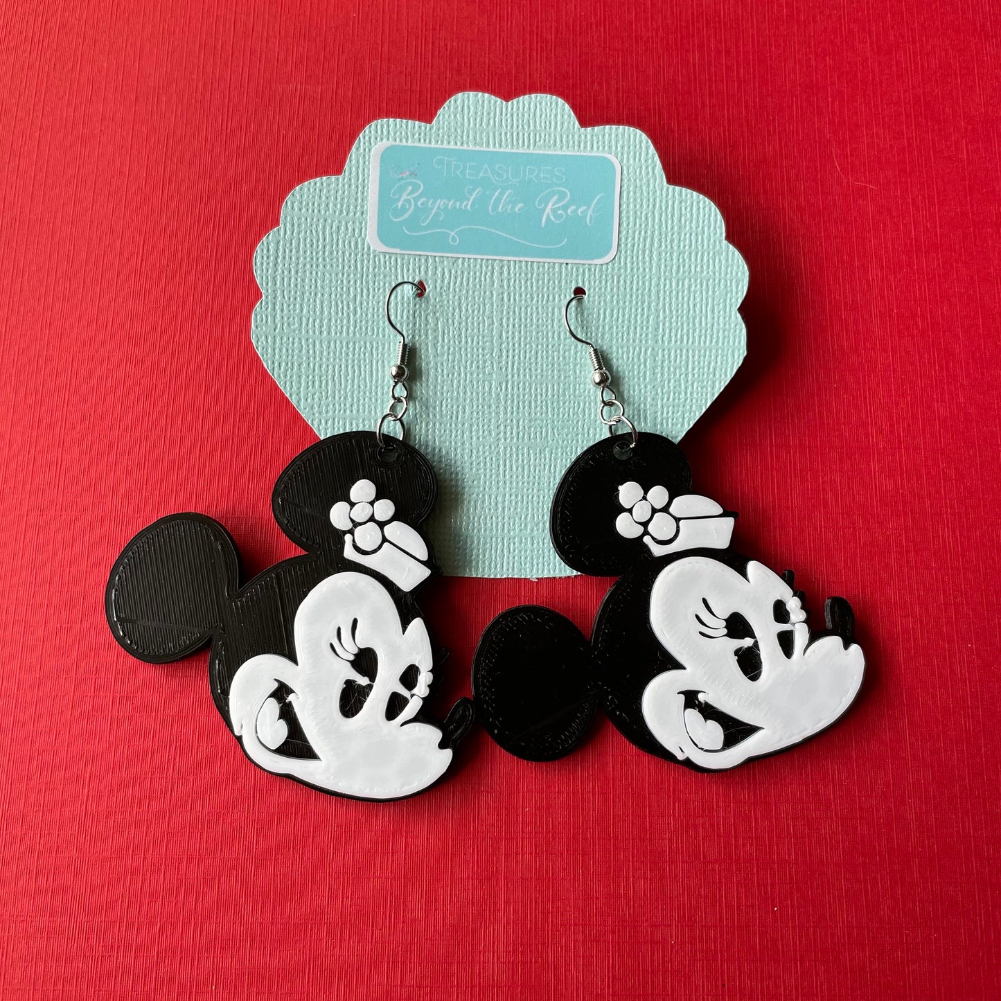 3D printed Classic Mickey and Minnie earrings - Mickey earrings - Minnie Earrings - 3D printed earrings- Disney earrings