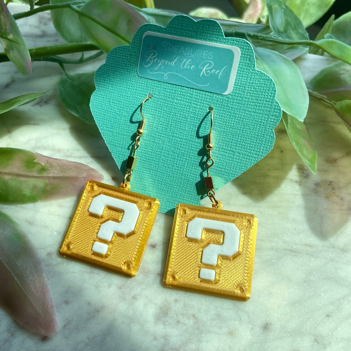3D Printed Super Nintendo World inspired earrings - Mario Earrings - Princess Peach - Bowser - Question Block earrings - Mario Mushroom