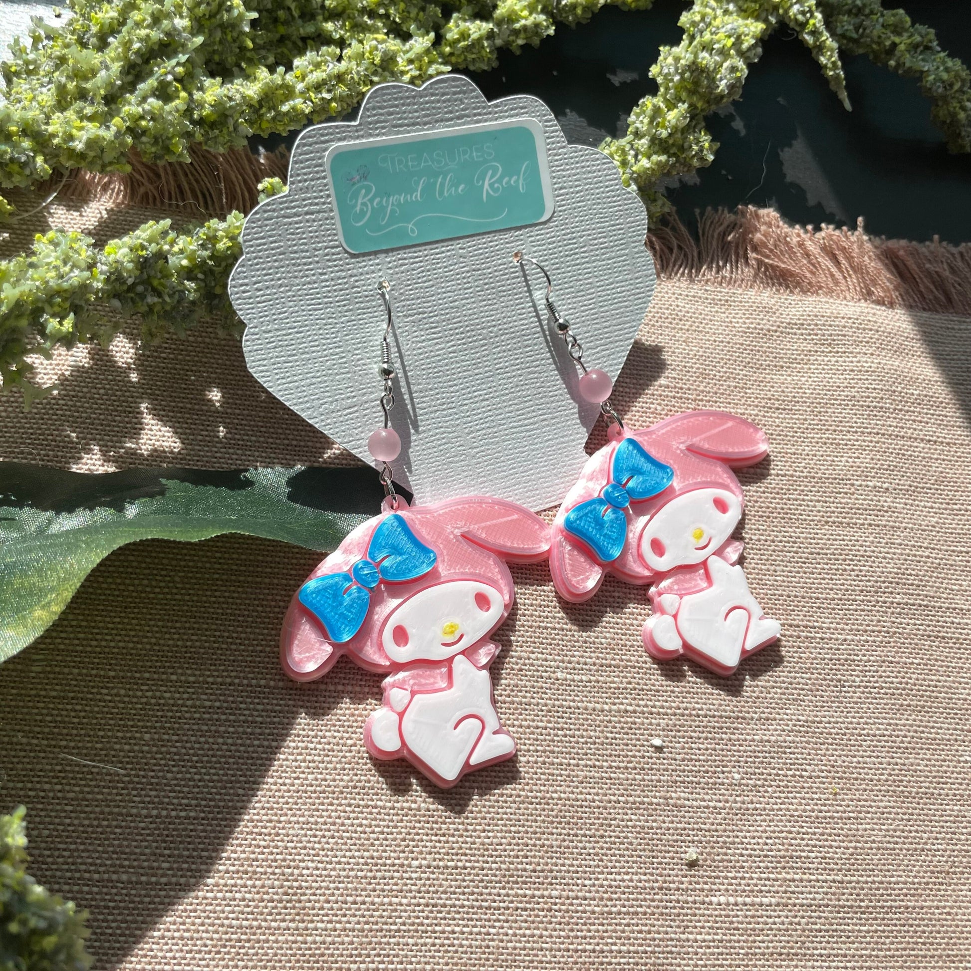 Kawaii Earrings - Sanrio Inspired earrings - Hello kitty earrings Cinnamoroll Earrings, kawaii inspired - cute bunny kitty earrings