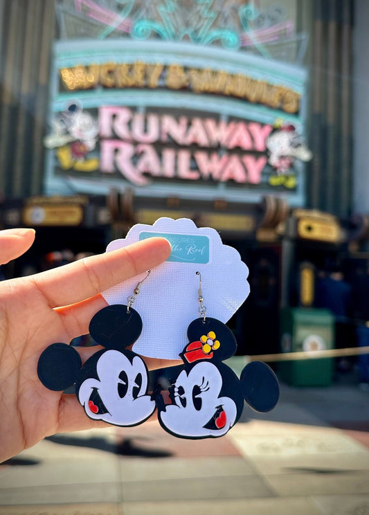 3D printed Classic Mickey and Minnie earrings - Mickey earrings - Minnie Earrings - 3D printed earrings- Disney earrings