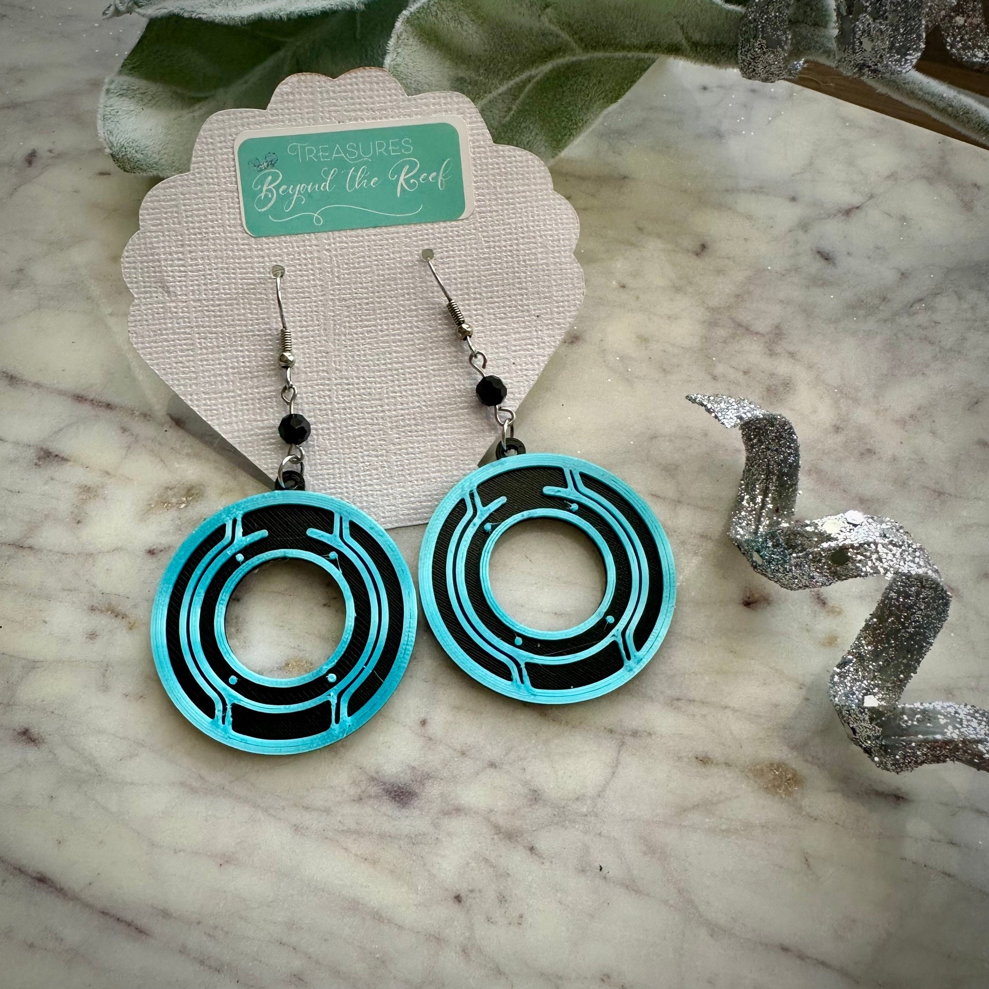 Tron Disc earrings - 3D printed Tron earrings - Tron Lightcycle run earrings - Disneyworld earrings
