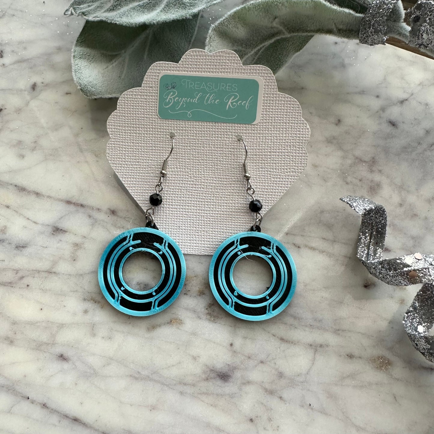Tron Disc earrings - 3D printed Tron earrings - Tron Lightcycle run earrings - Disneyworld earrings