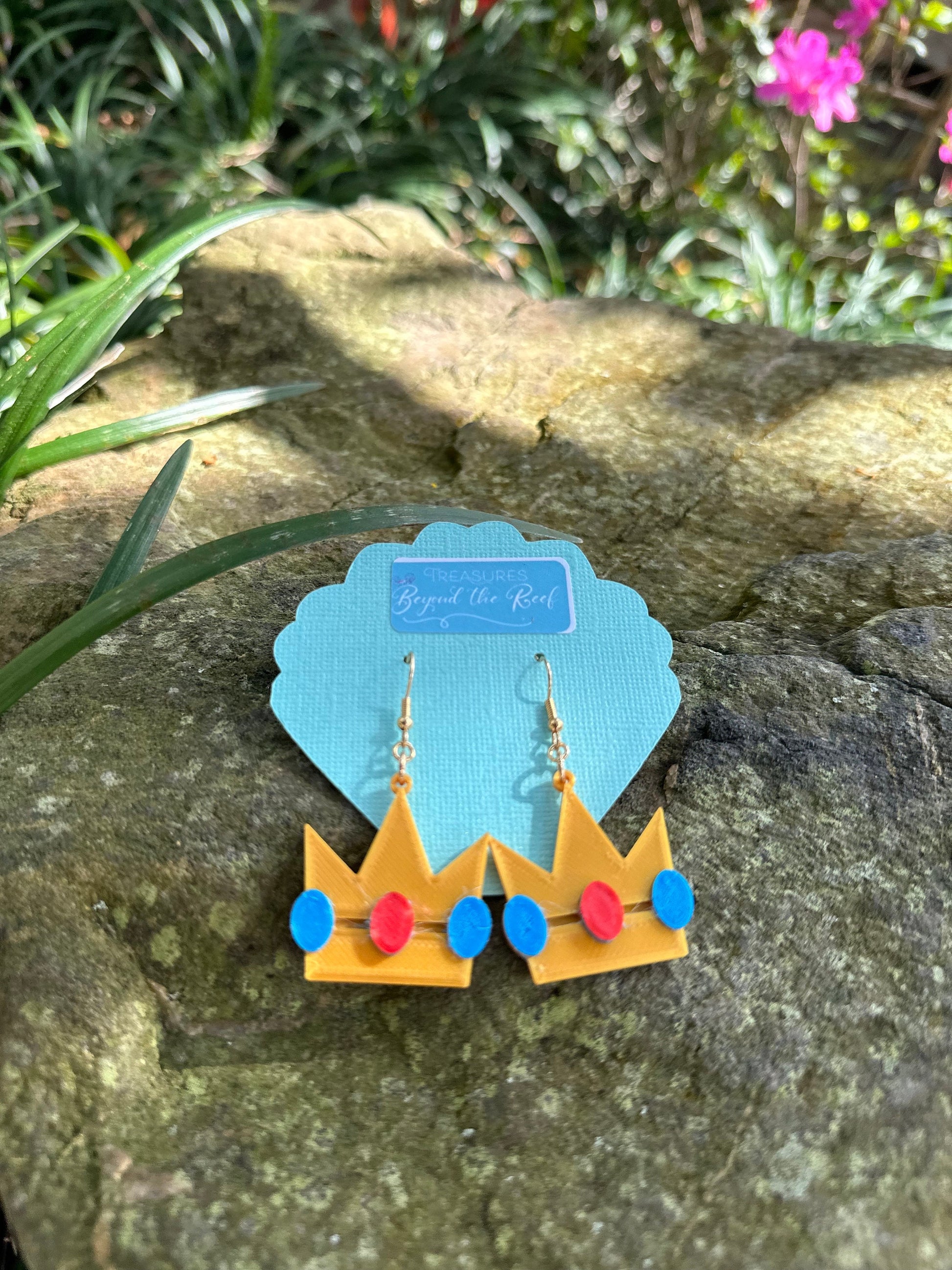 3D Printed Super Nintendo World inspired earrings - Mario Earrings - Princess Peach - Bowser - Question Block earrings - Mario Mushroom