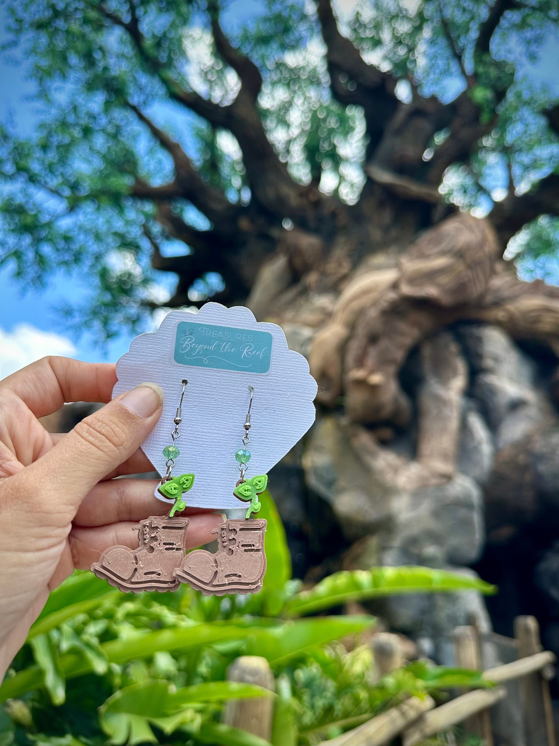 WALL•E Inspired earrings - 3D printed EVE earrings - WALL-E Plant earrings - Wall-e Directive Plant earrings - Animal Kingdom Earth Day