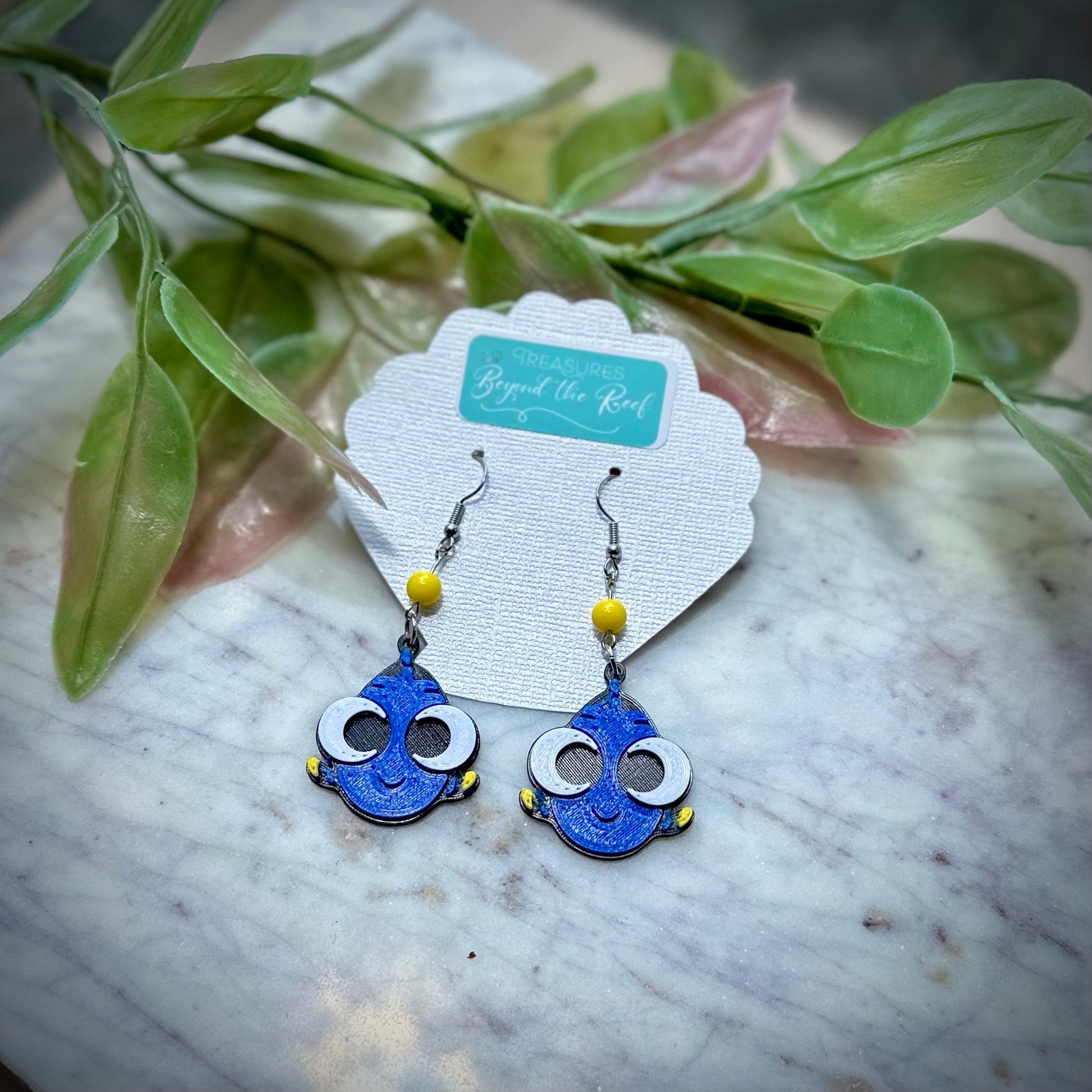 3D Printed Baby Dory earrings - Finding Dory - Pixar earrings - Dory earrings