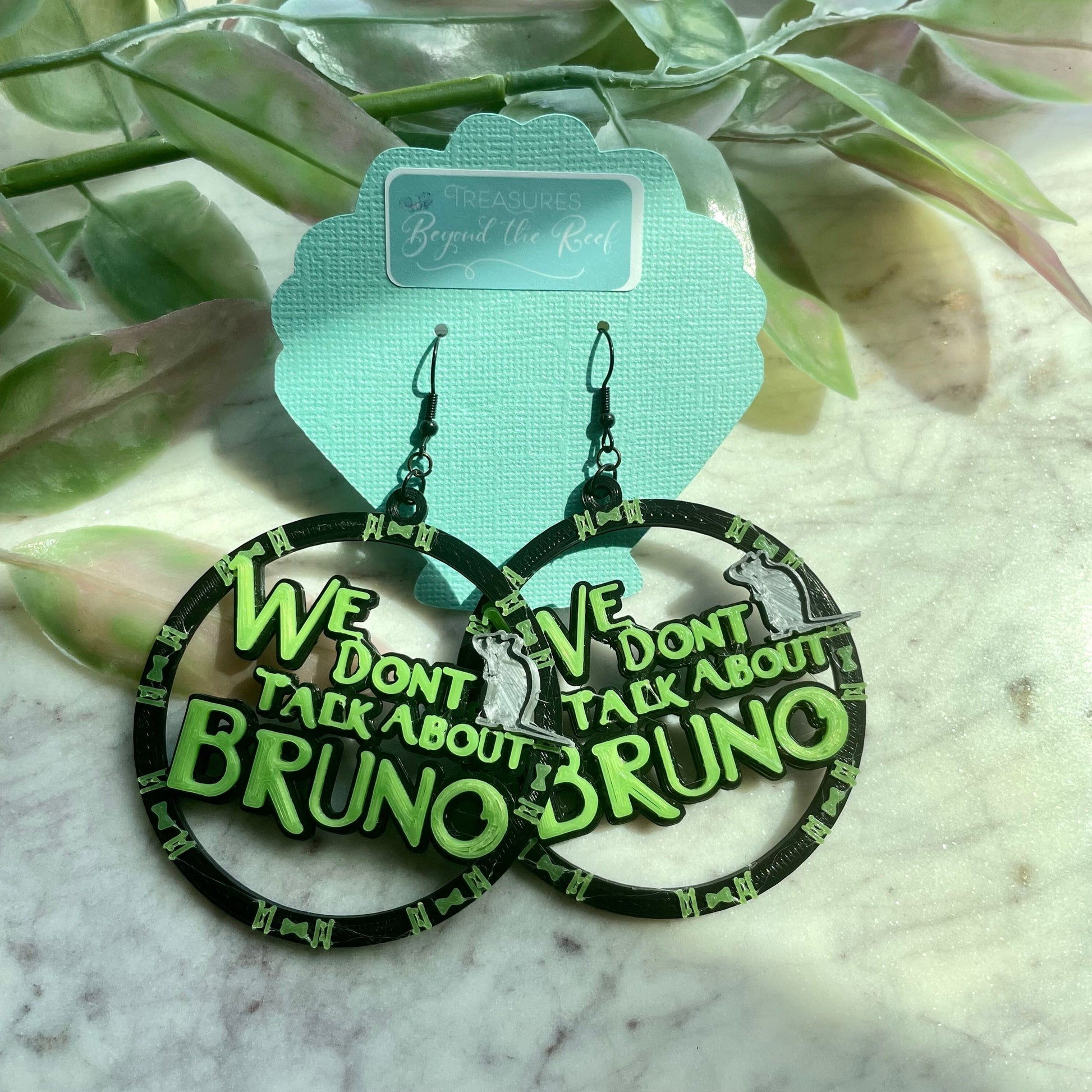 We Don’t Talk About Bruno Earrings - 3D printed Bruno earrings - Encanto inspired earrings