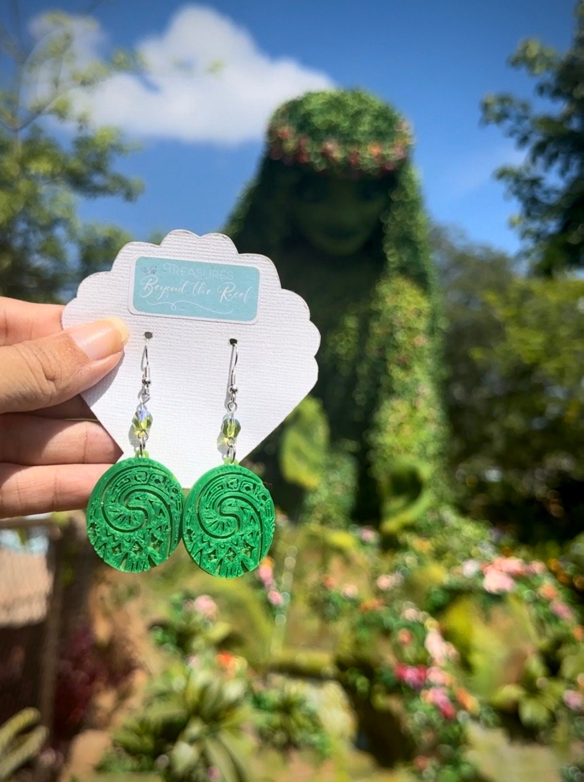 3D Printed Moana inspired earrings - Pua earrings - Hei Hei - Heart of Te Fiti earrings - Moana Water symbol - Journey of the water