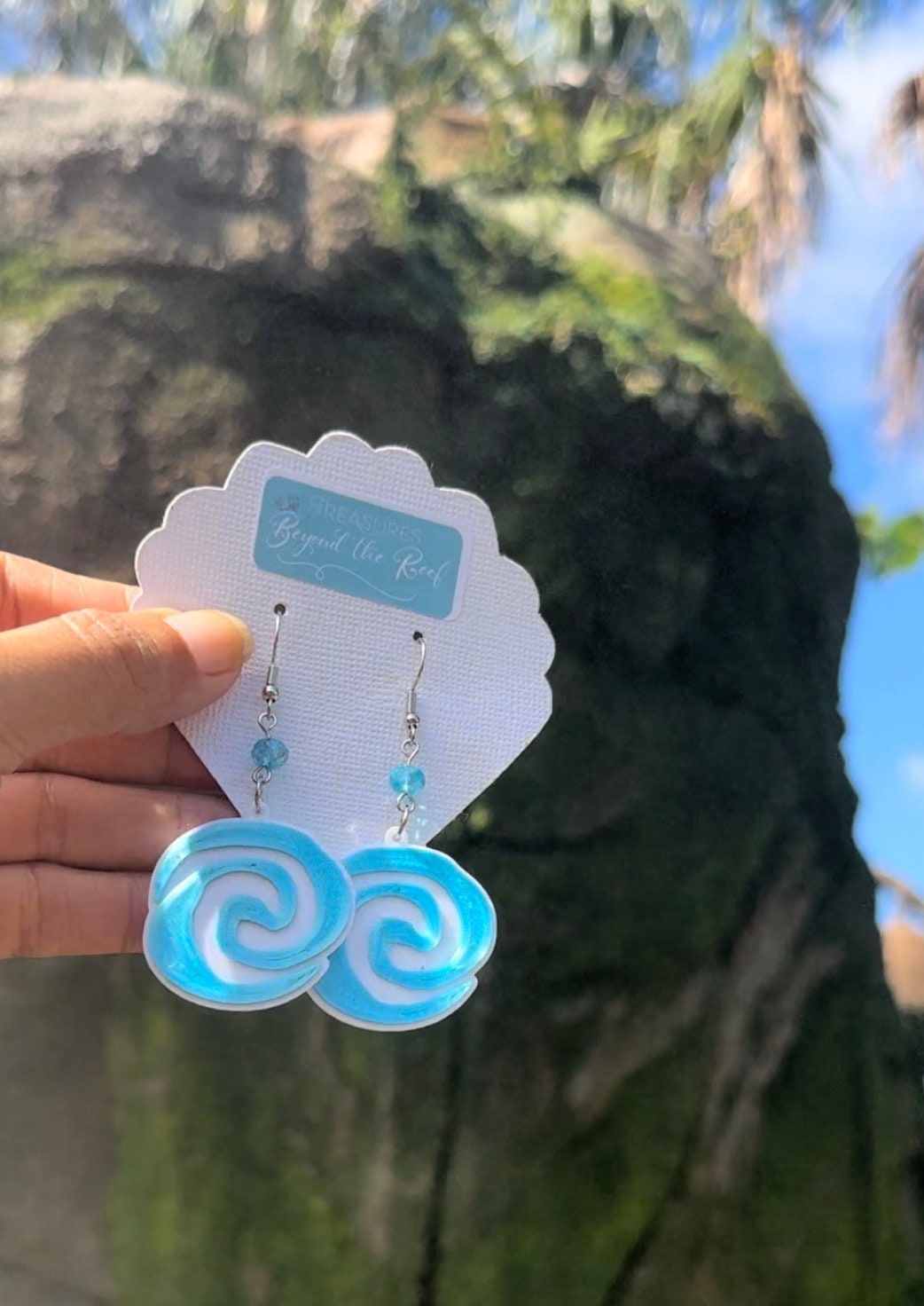 3D Printed Moana inspired earrings - Pua earrings - Hei Hei - Heart of Te Fiti earrings - Moana Water symbol - Journey of the water