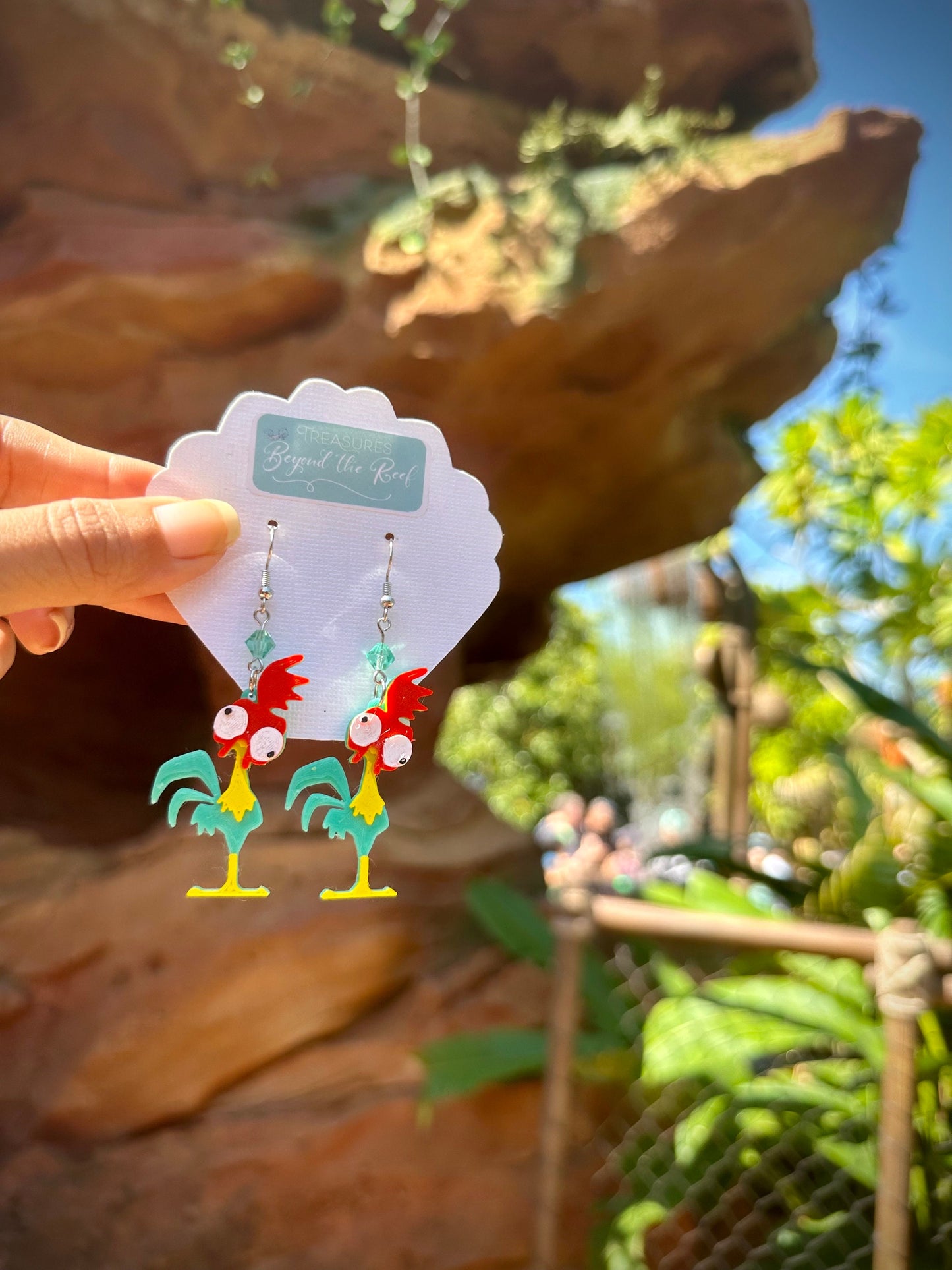 3D Printed Moana inspired earrings - Pua earrings - Hei Hei - Heart of Te Fiti earrings - Moana Water symbol - Journey of the water