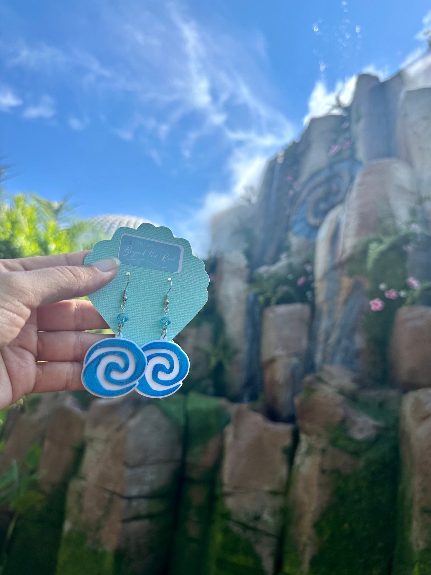 3D Printed Moana inspired earrings - Pua earrings - Hei Hei - Heart of Te Fiti earrings - Moana Water symbol - Journey of the water
