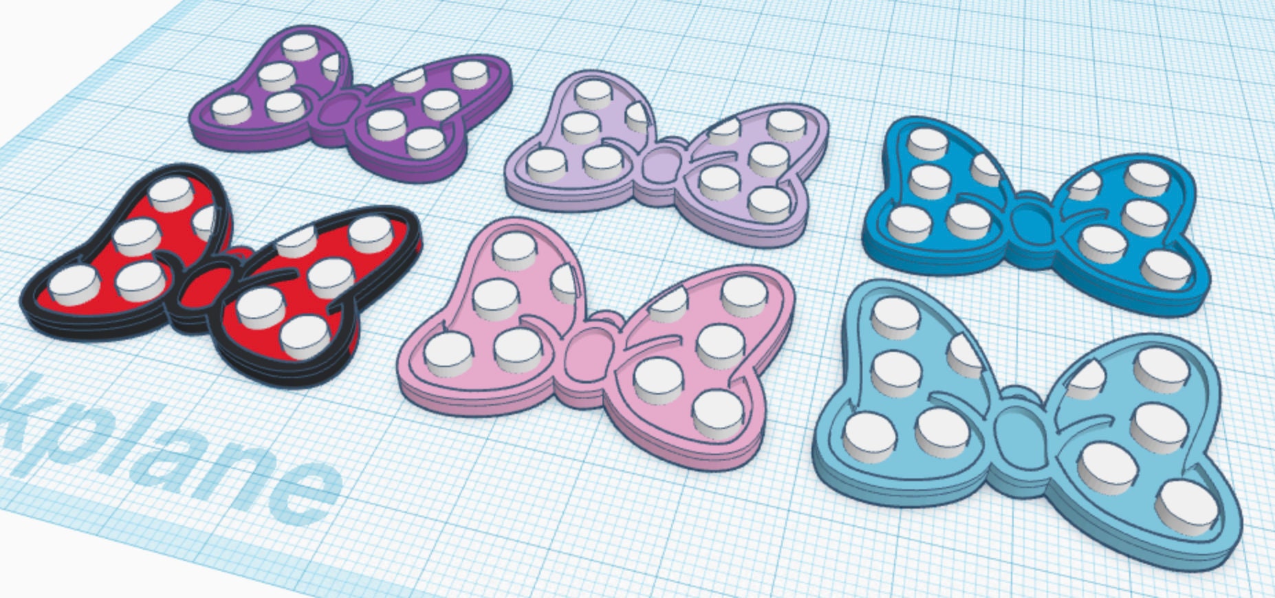 3D Printed Minnie Bow earrings - Minnie Mouse Polka Dot bow earrings - Minnie Bow earrings