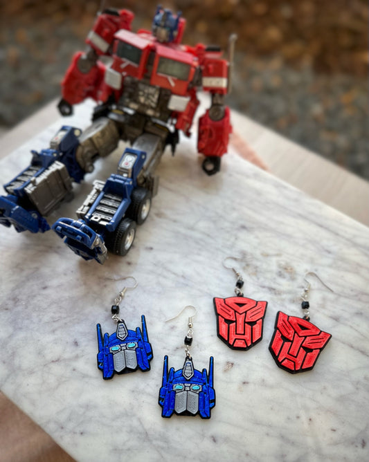 Optimus Prime, Bumblebee, Megatron, Soundwave earrings Transformers 3D Printed Earrings - Autobots, Decepticons, Maximals, Predacons, G1