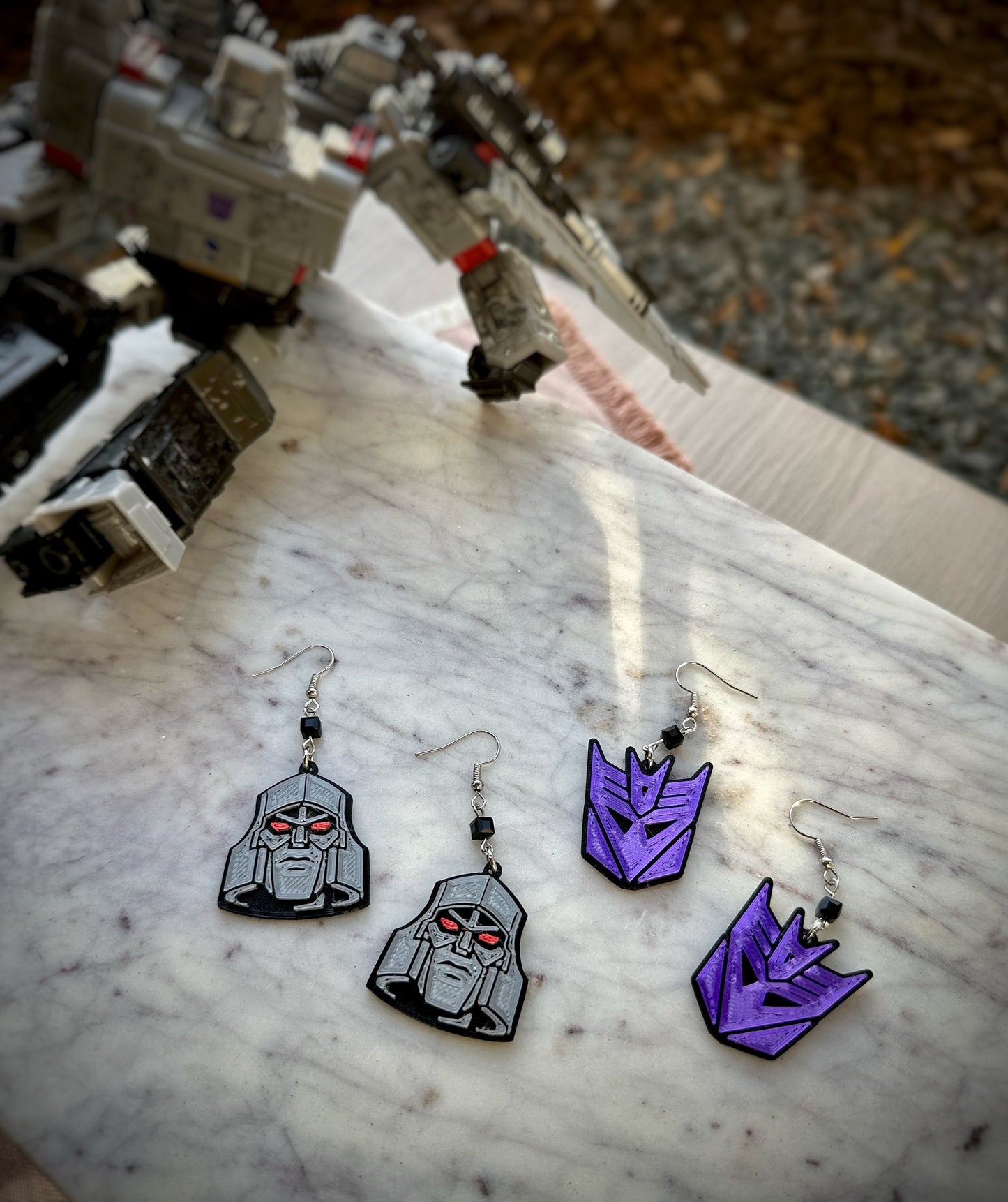 Optimus Prime, Bumblebee, Megatron, Soundwave earrings Transformers 3D Printed Earrings - Autobots, Decepticons, Maximals, Predacons, G1