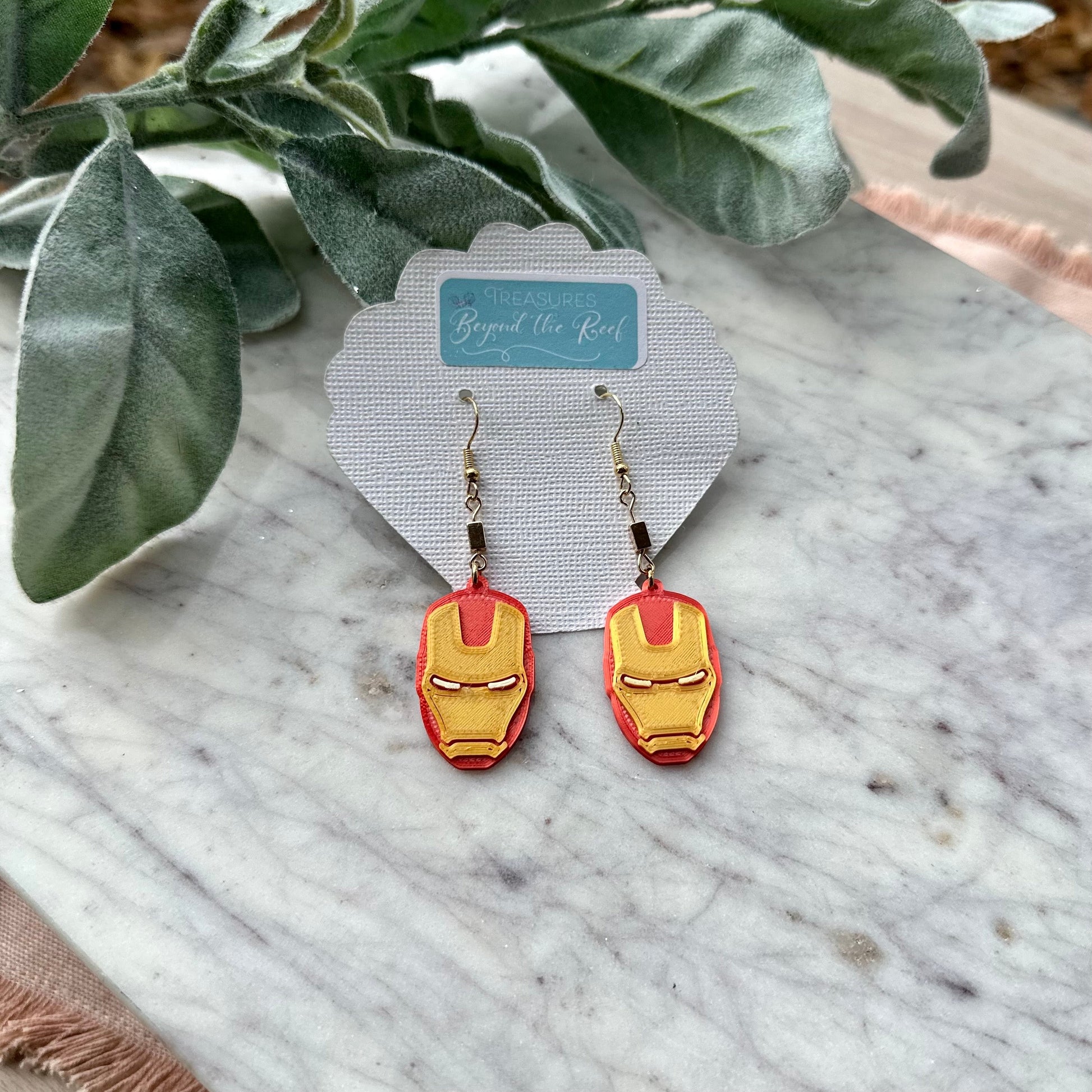 Iron Man Arc Reactor earrings - Avengers Campus Earrings - 3D printed Iron Man earrings