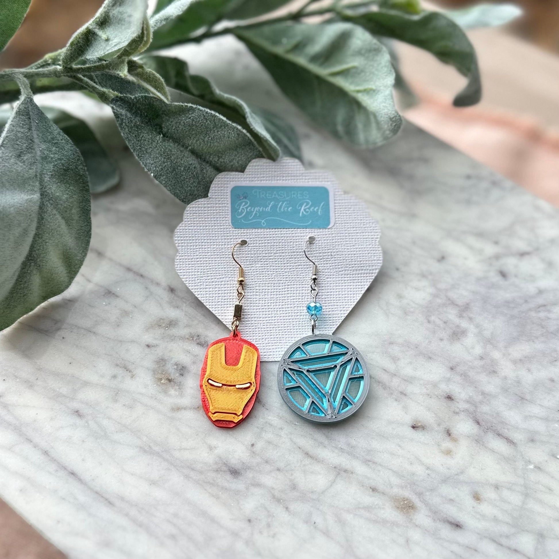 Iron Man Arc Reactor earrings - Avengers Campus Earrings - 3D printed Iron Man earrings