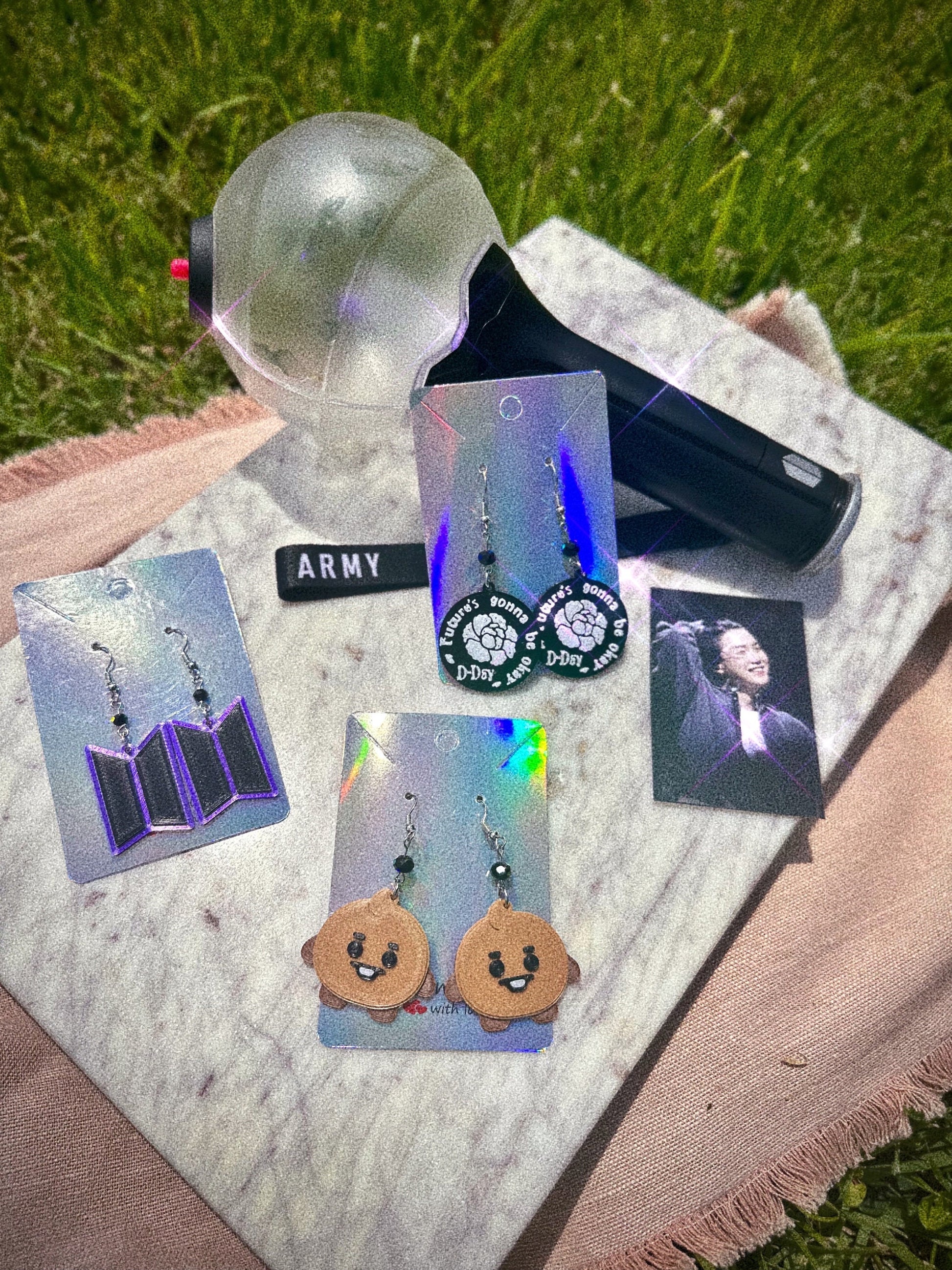 Suga Agust D Tour D-Day The Movie Earrings, Agust D, Min Yoongi Earrings, BT21 Shooky earrings - Future's gonna be okay earrings, AMYGDALA