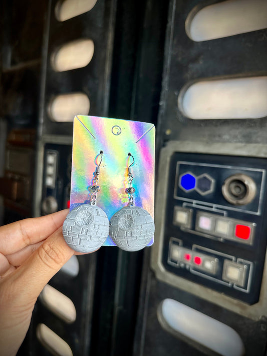 Death Star earrings - 3D Printed earrings - Star Wars inspired earrings - Galaxy’s Edge - May the force - Darth Vader - Empire