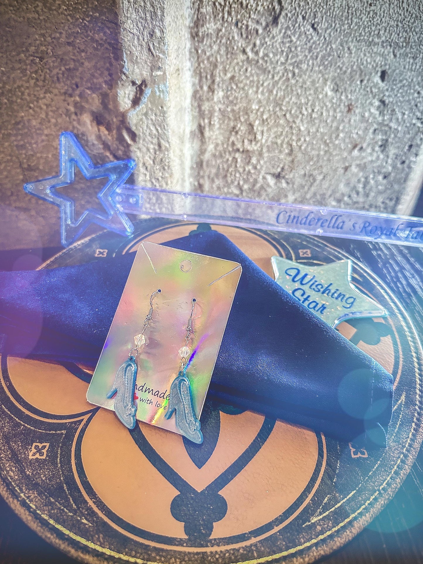 3D Printed Glass Slipper earrings - Cinderella glass slipper earrings - Princess earrings