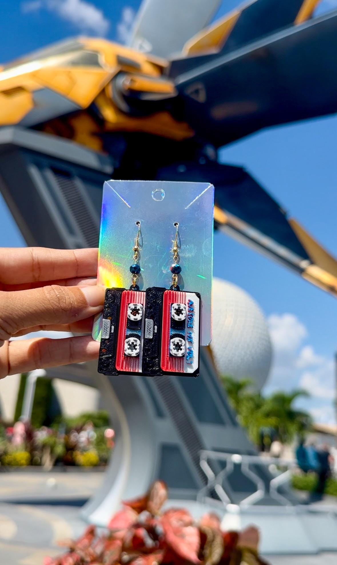 3D Printed Awesome Mix Tape earrings - Cosmic rewind - Guardians of the Galaxy earrings - Epcot earrings - Cassette Earrings