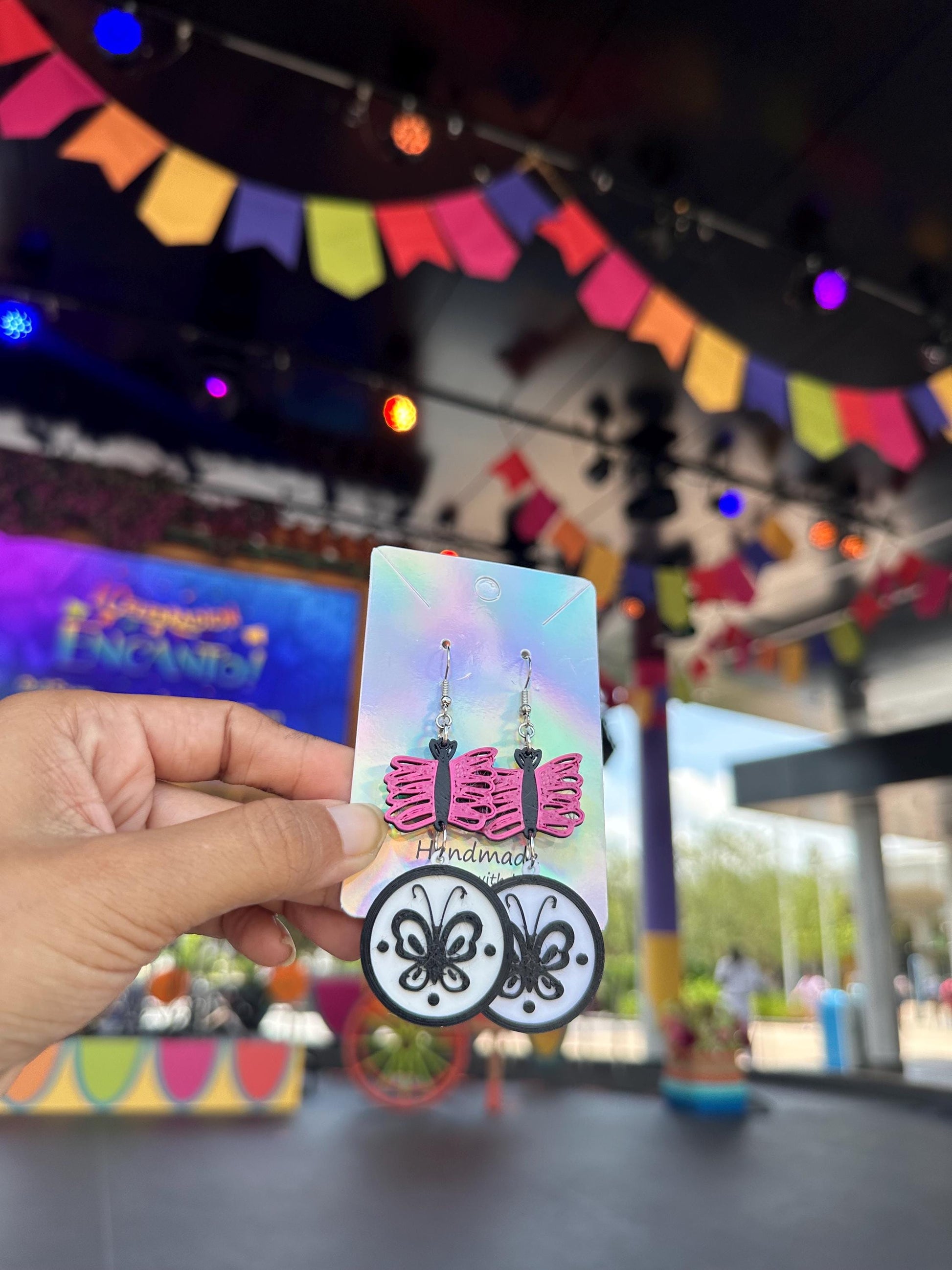 Mirabel Inspired earrings - Encanto earrings 3D printed Mirabel Butterfly earrings - Spring earrings - Epcot Flower & Garden - Celebracion