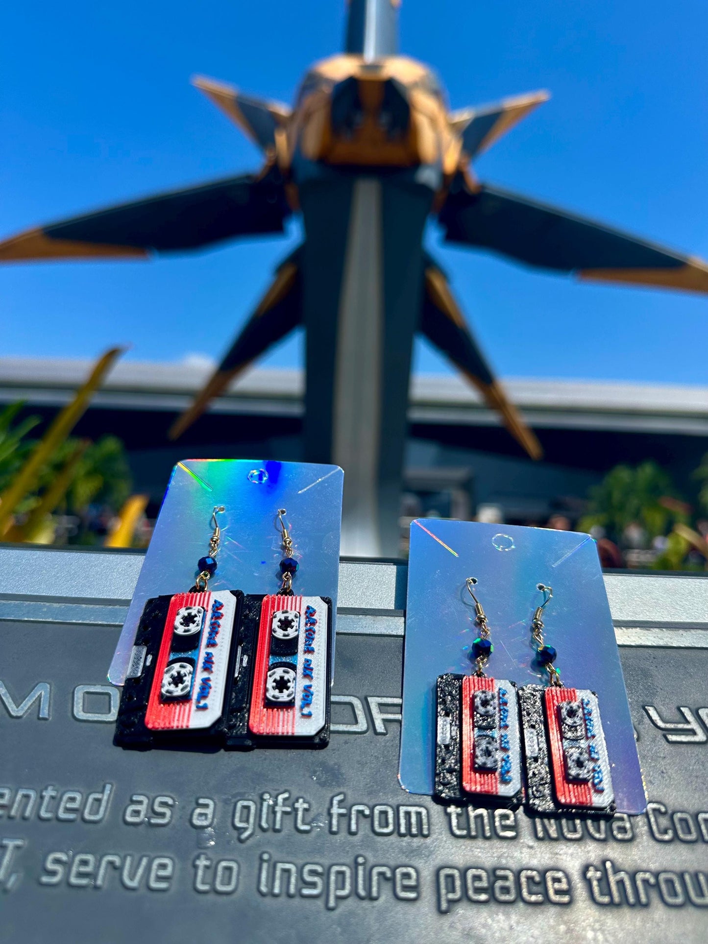 3D Printed Awesome Mix Tape earrings - Cosmic rewind - Guardians of the Galaxy earrings - Epcot earrings - Cassette Earrings