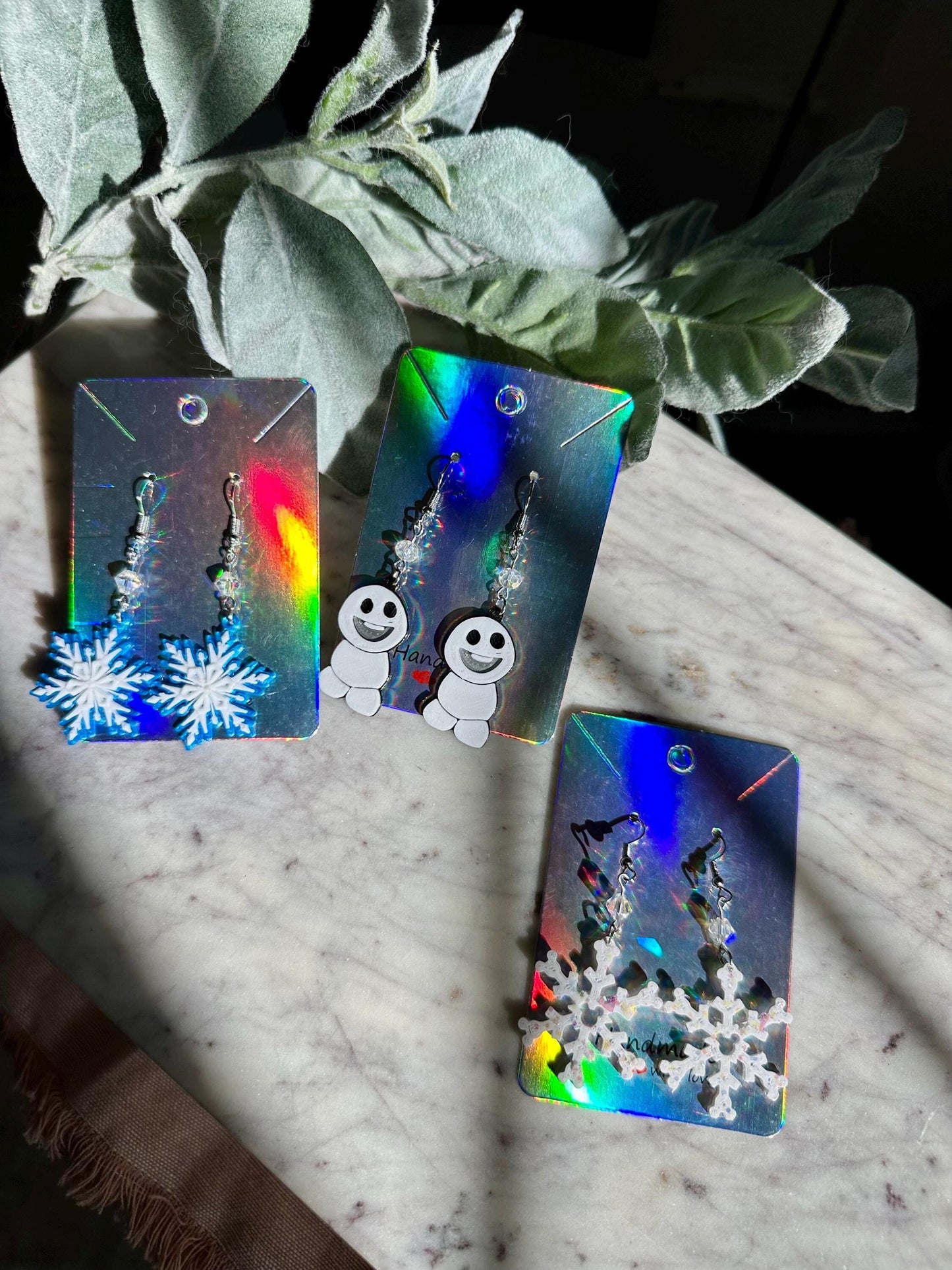 Blue & White Elsa snowflake, mickey snowflake, snowman