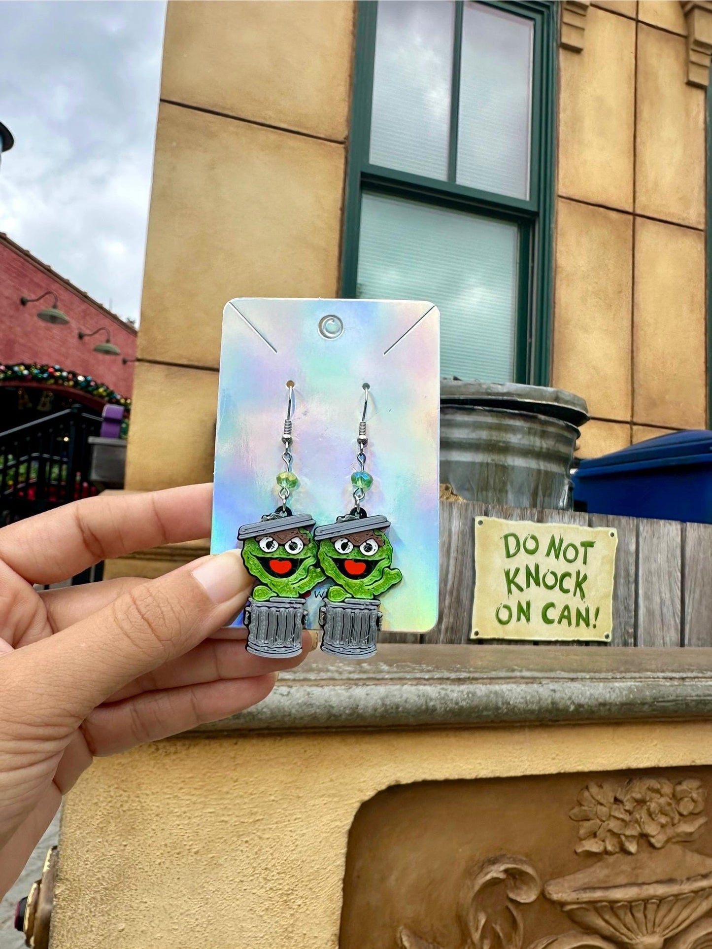 3D Printed Sesame Street Inspired earrings - Slimey - Orange Worm, Blue monster Red Monster, Oscar the grouch - Elmo - Cookie Monster