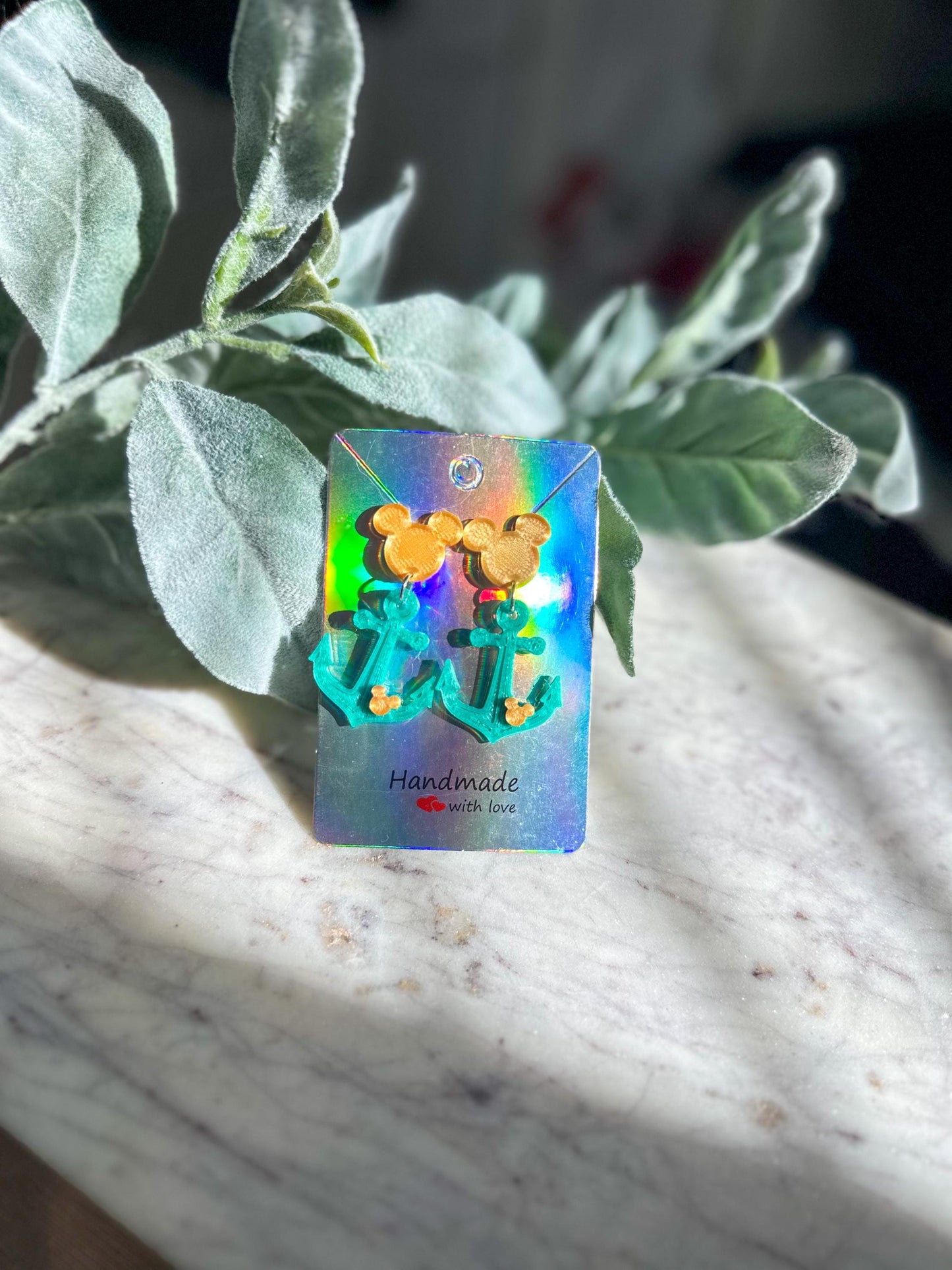 Captain Mickey & Minnie earrings - Disney Cruise Earrings - Disney Mickey Anchor earrings - Cruise Mouse earrings - Wish Treasure cruise