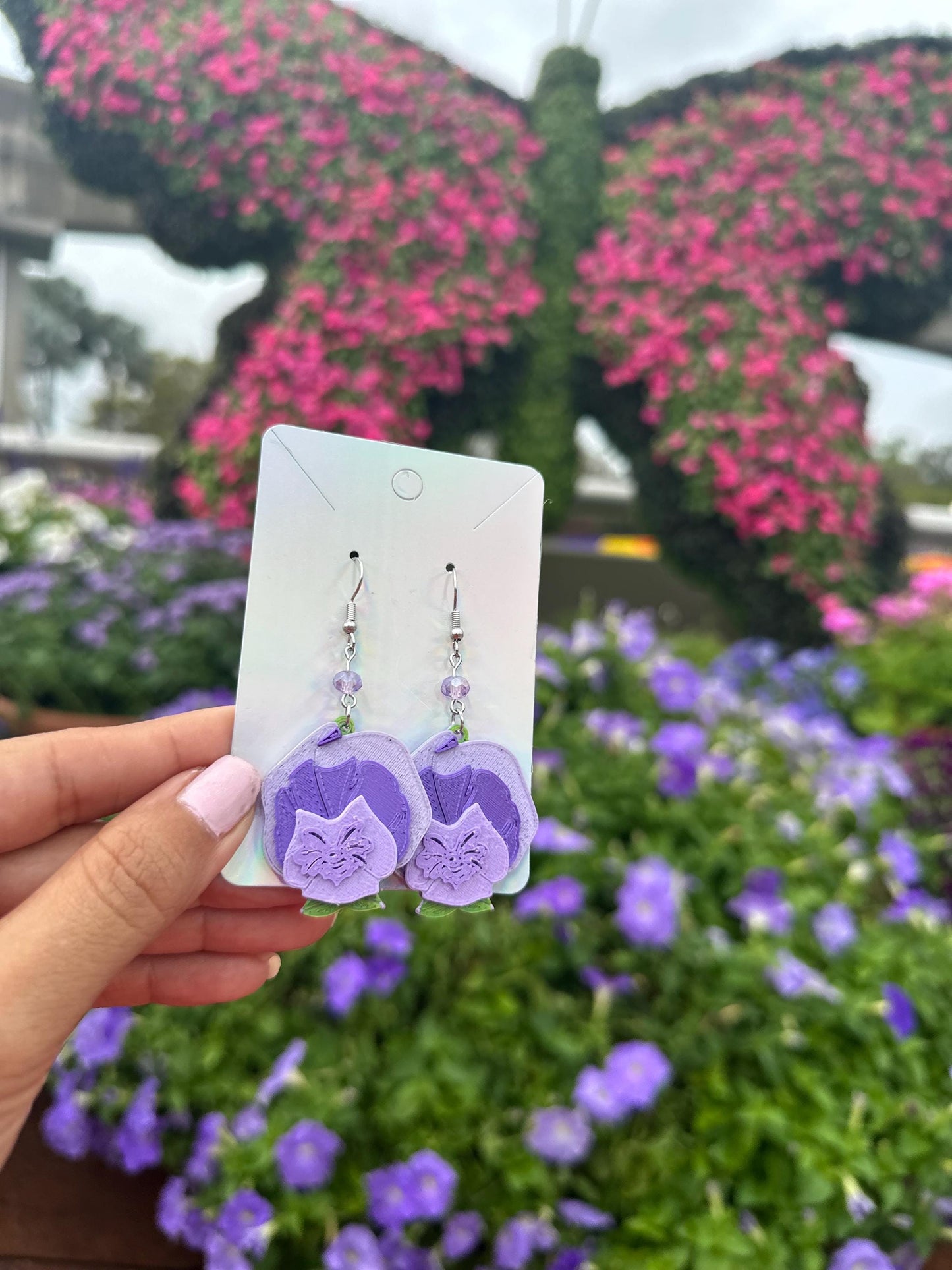 Wonderland Flower earrings - Alice in Wonderland Flowers Spring earrings - Epcot Flower & Garden - Topiary - Mickey Topiary