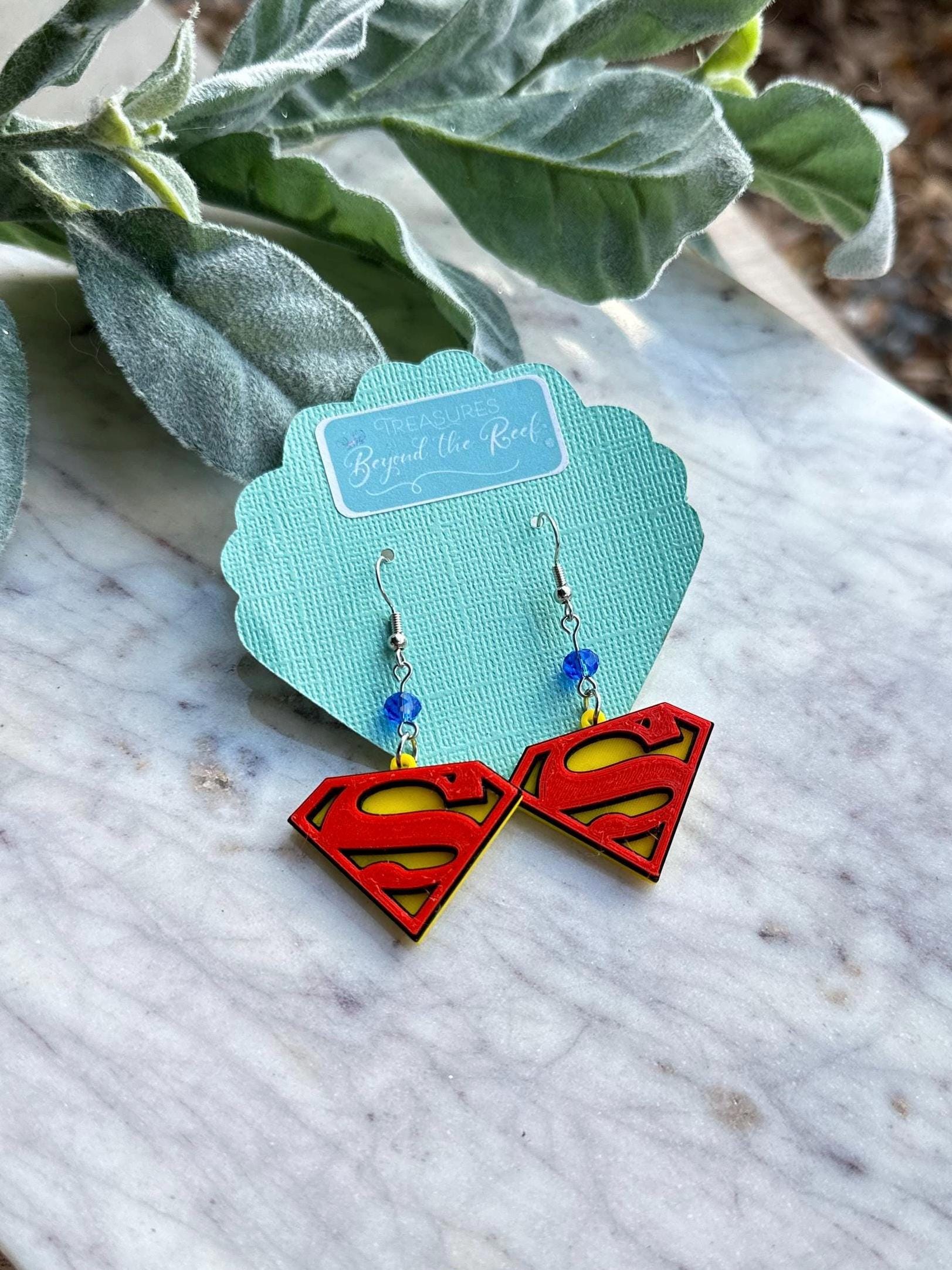 Super Hero Earrings - 3D printed Justice League earrings - Wonder Woman earrings - Superman - Batman- The Flash earrings - Cosplay earrings