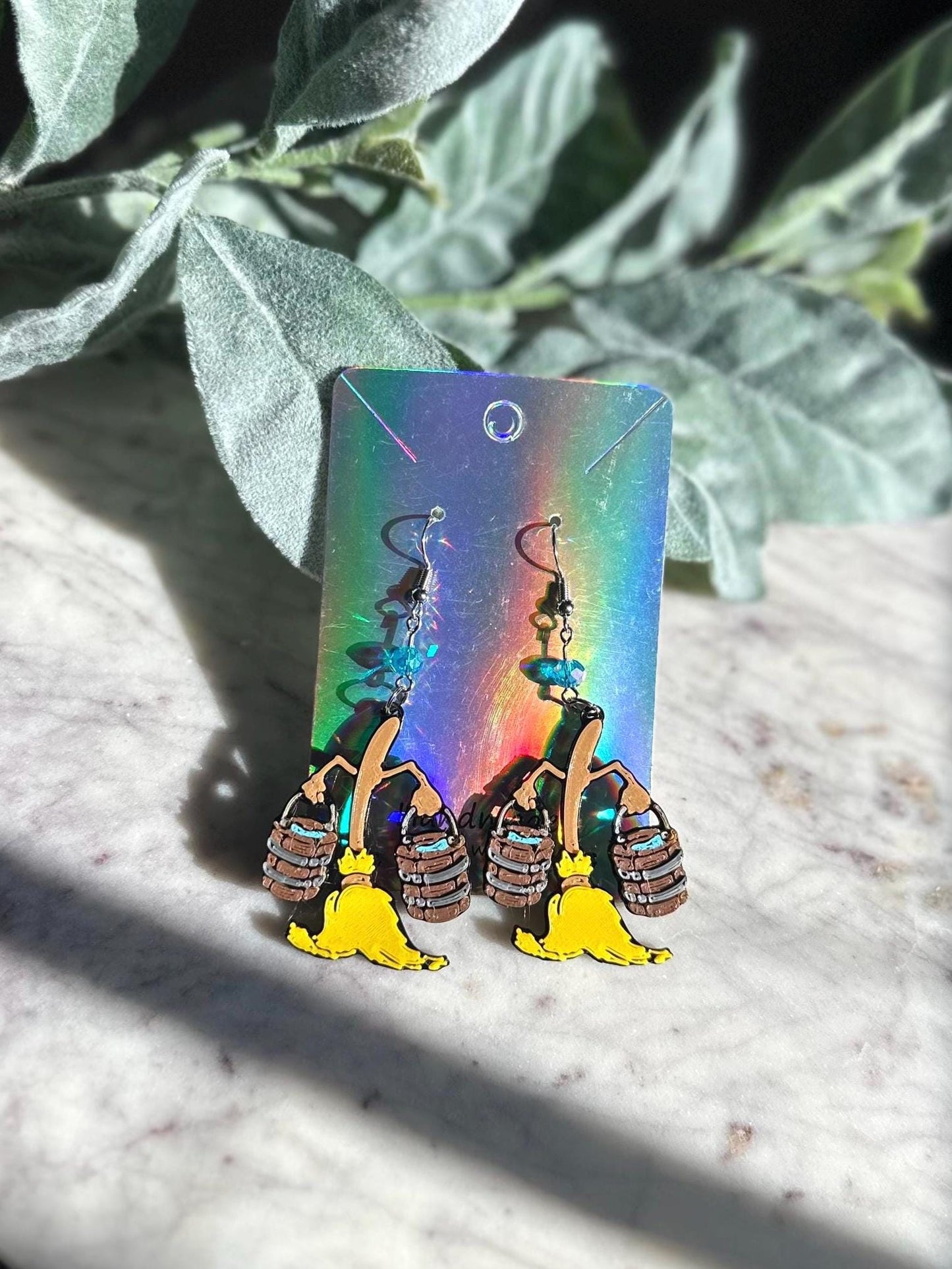 Fantasia Inspired Earrings: 3D Printed Sorcerer Mickey, Minnie Mouse