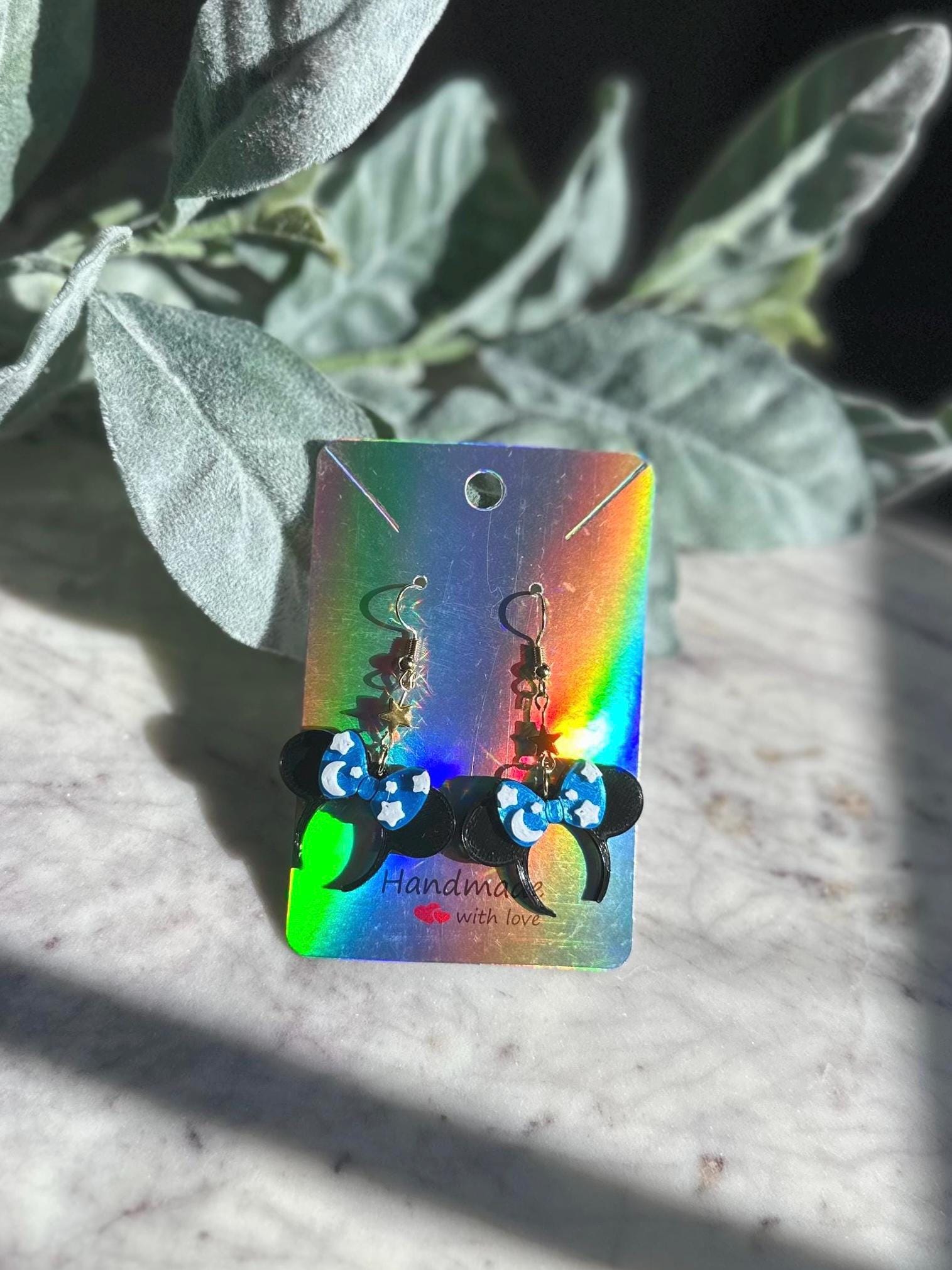 Fantasia Inspired Earrings: 3D Printed Sorcerer Mickey, Minnie Mouse