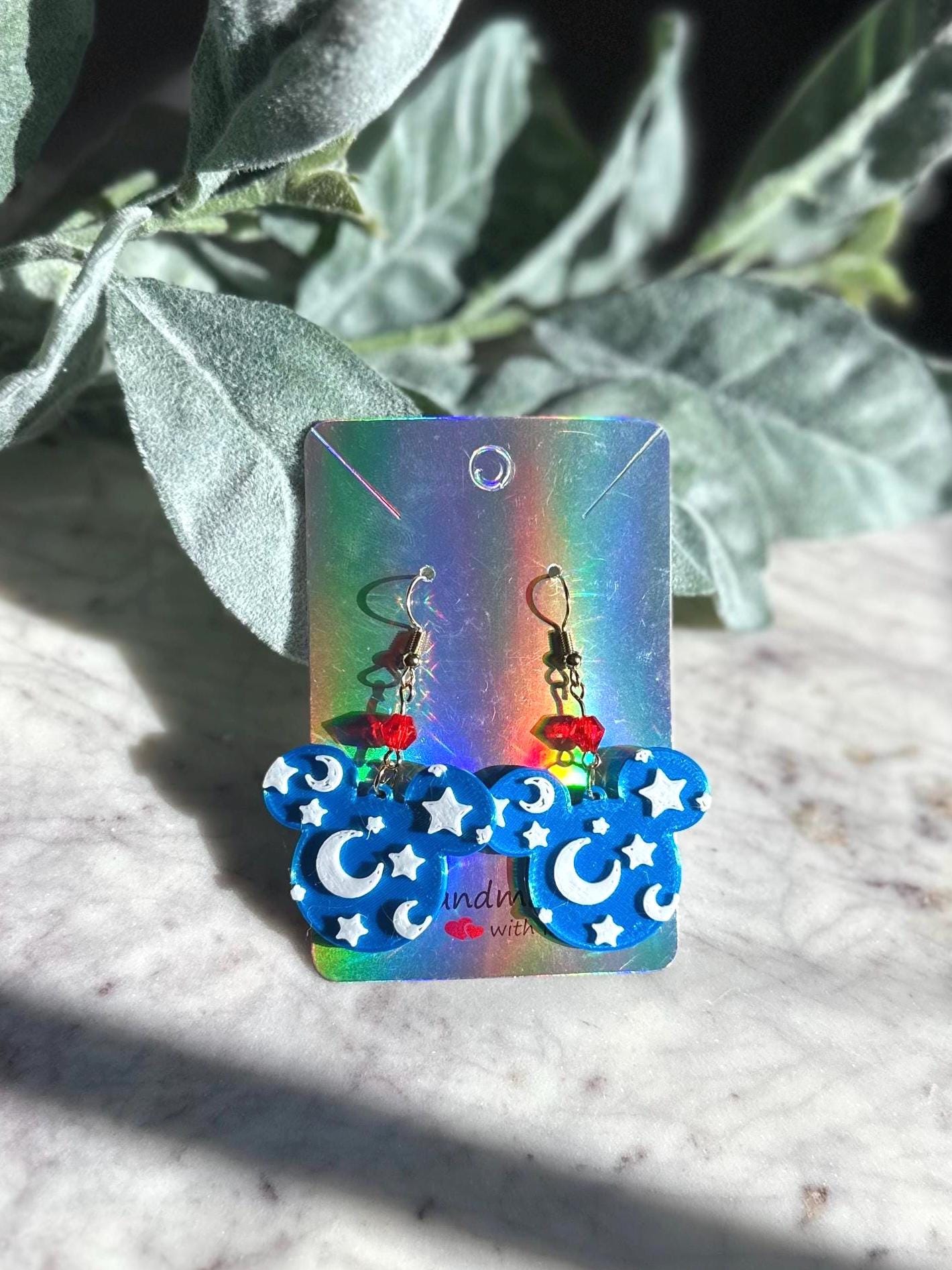 Fantasia Inspired Earrings: 3D Printed Sorcerer Mickey, Minnie Mouse