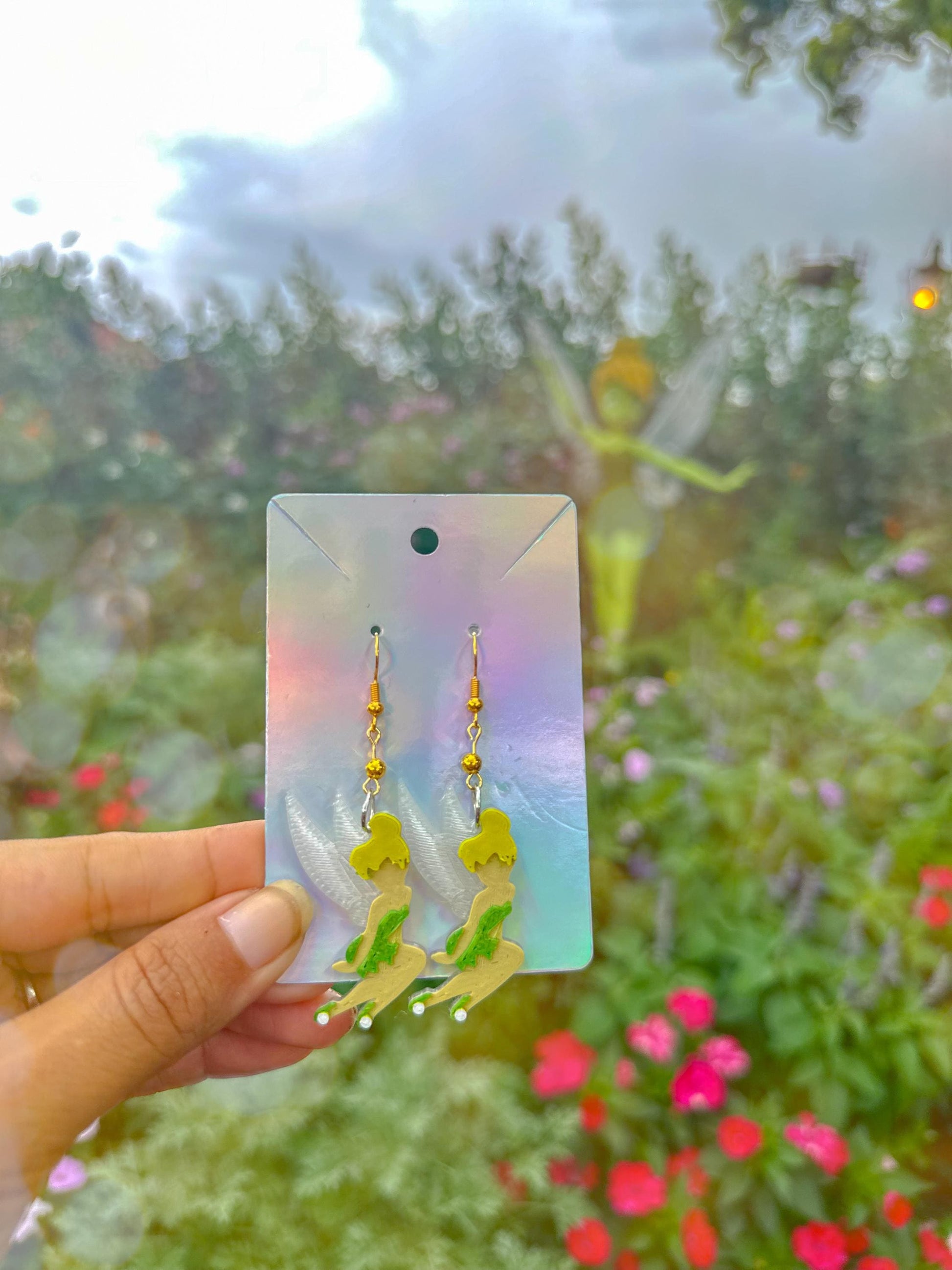 Tinkerbell 3D printed earrings - Disney inspired Tink earrings