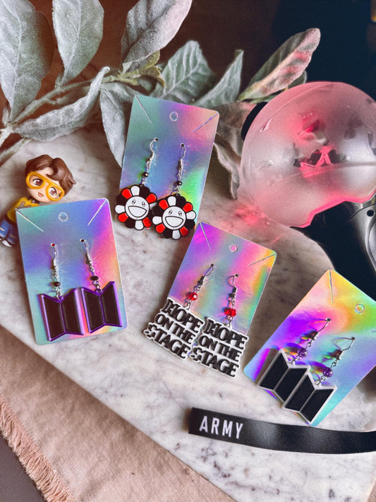 Jhope Hope on the Stage Earrings, Jung Hoseok, BTS earrings - HOBI Flower - Army earrings