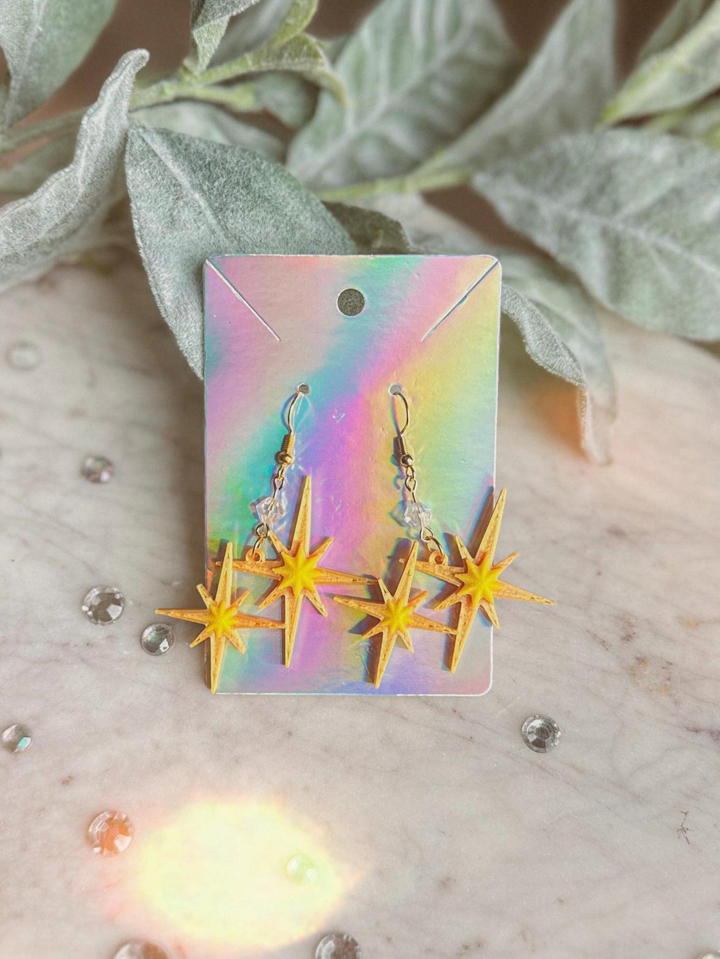 Peter Pan Inspired earrings - 3D printed earrings - Captain Hook, Tinkerbell, Peter Pan earrings - 2nd star to the right earrings